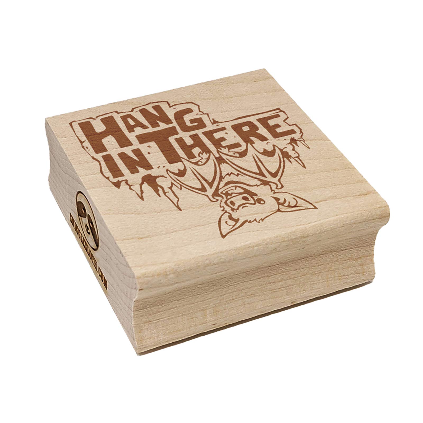 1.75 Inch Medium Hang in There Bat Square Rubber Stamp for Card Making, Scrapbooking & DIY Crafts - Perfect for Halloween Decorations & Gift Wrapping