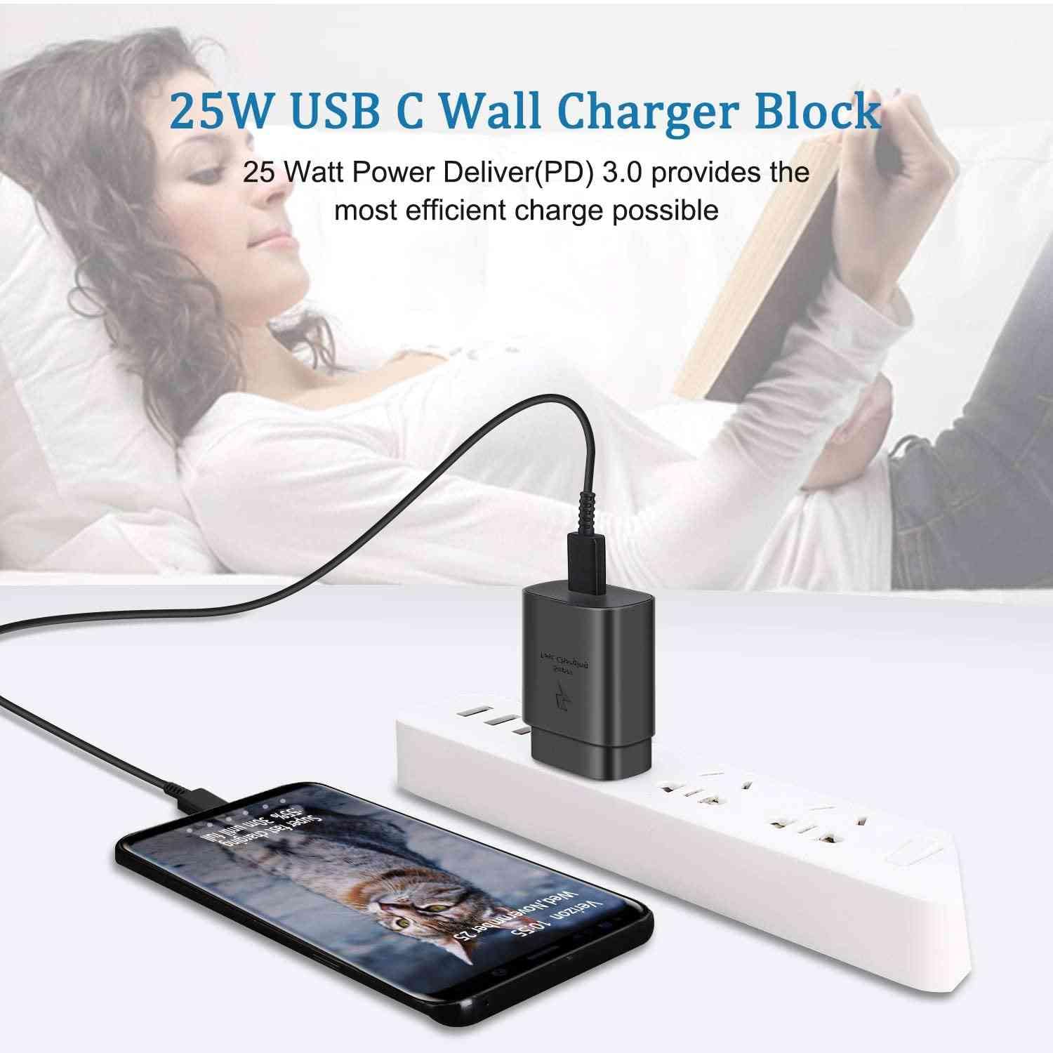 25W Fast Adaptive Wall Charger for Cat S62 Pro - USB C PD Charging & Data Transfer with 4FT (1.2M) UrbanX Cable - Black (US Version with Warranty) | Perfect for Travel, Office & Home Use