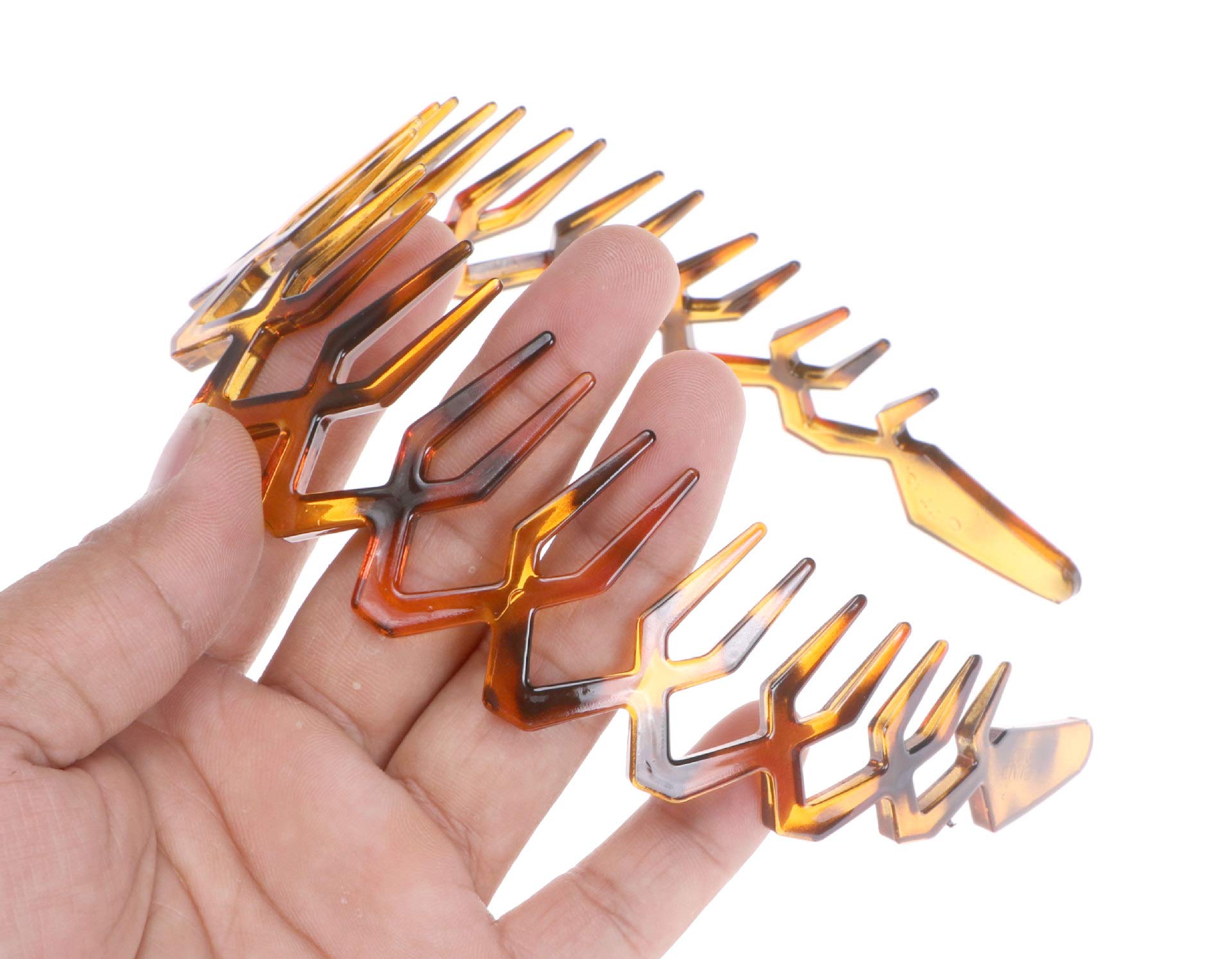 Unisex Plastic Shark Tooth Headband - Zigzag Hair Comb Hairband for Women & Men - Brown Hair Hoop Accessory for Costume Parties & Halloween
