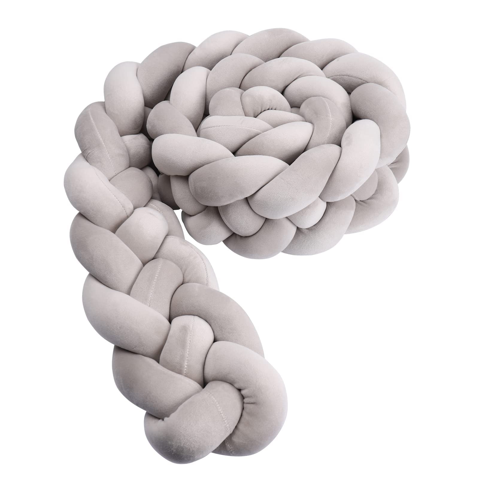 KOGITI Braided Knot Cushion - Grey Knotted Decorative Throw Pillow for Sofa, Bed & Home Decor (93x157 inch) - Perfect for Living Room, Bedroom & Boho Style Interior Design