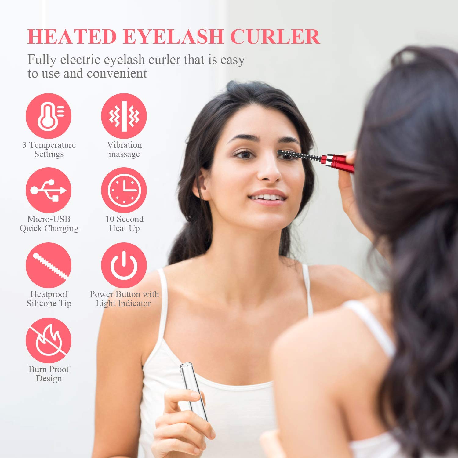 Dratal Heated Eyelash Curler - Rechargeable Electric Eyelash Curling Tool for Natural Curves | Perfect for Daily Makeup & Special Occasions
