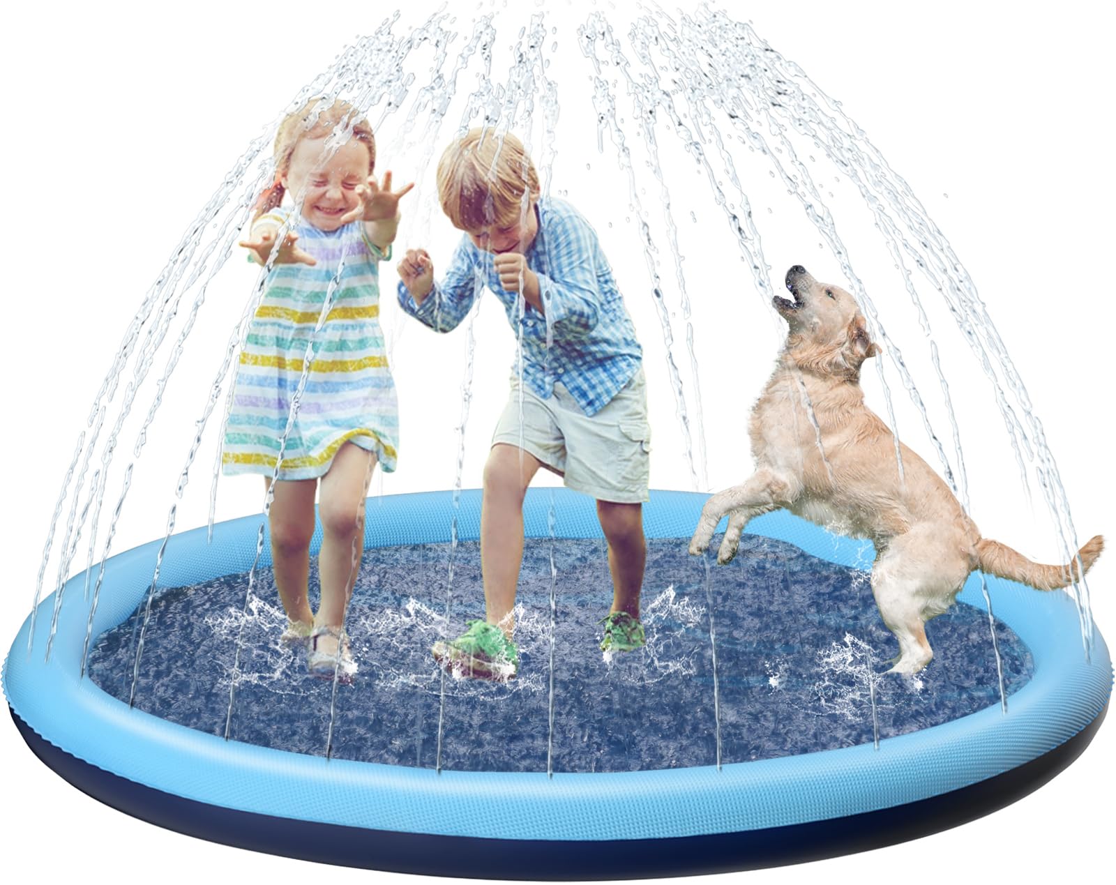 Jasonwell Non-Slip Dog Splash Pad - Durable Outdoor Water Sprinkler Pool for Puppies, Small, Medium & Large Dogs | Summer Backyard Water Toy for Kids & Pets | Perfect for Hot Days, Playtime & Cooling Off