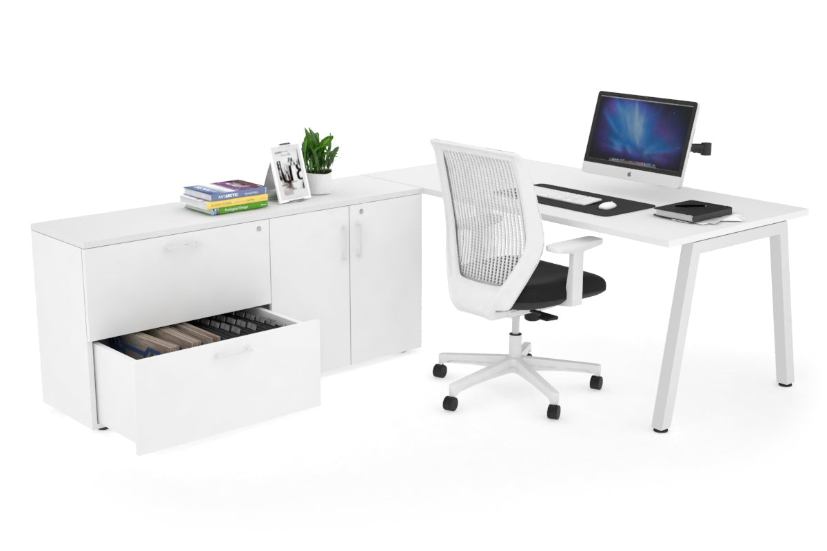 Quadro A Executive White Frame Office Chair [1600L x 700W] - Perfect for Conference Rooms & Executive Offices