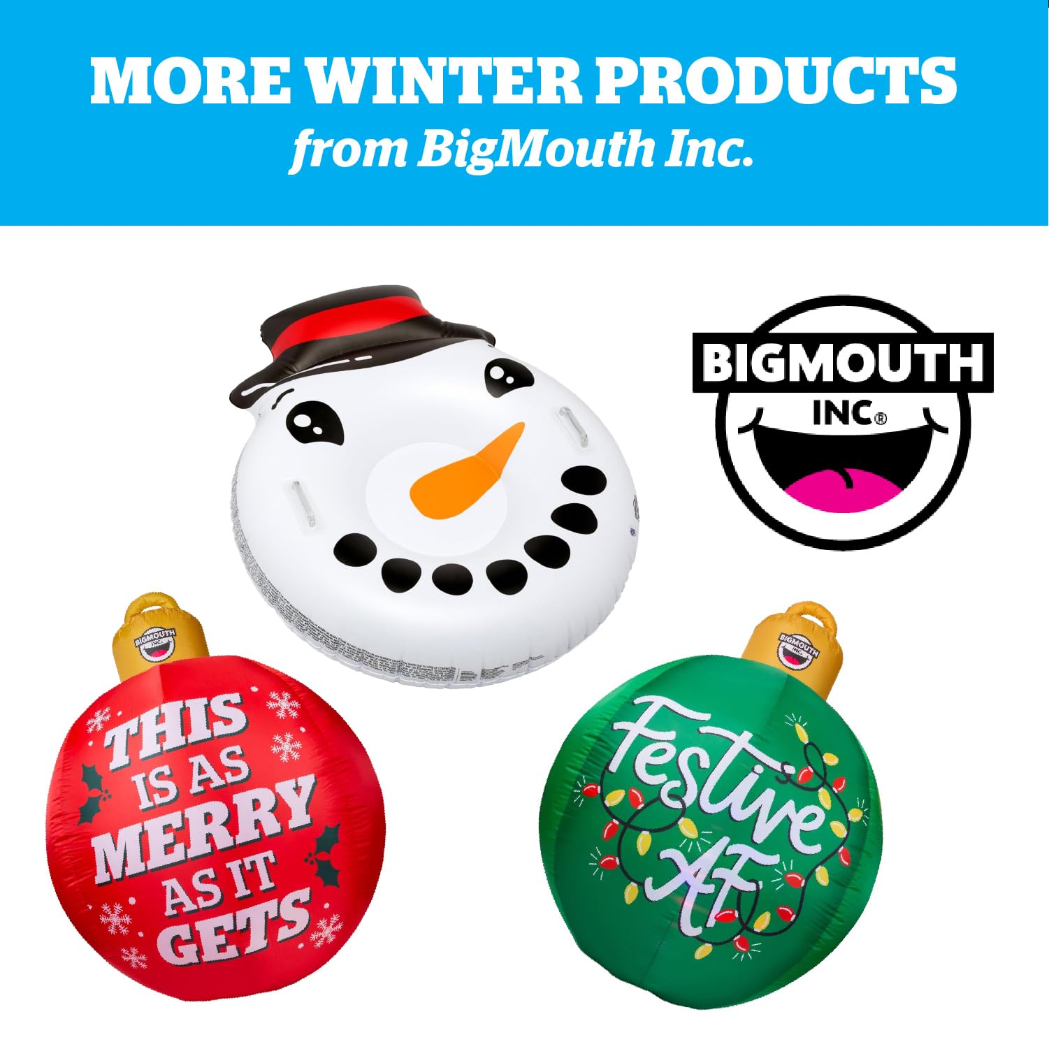 BigMouth Inc Inflatable Snow Globe with Entrance - Giant Inflatable Snow Fort for Indoor & Outdoor Christmas Decorations - Perfect for Yard, Kids Room, Holiday Parties and Winter Wonderland Displays