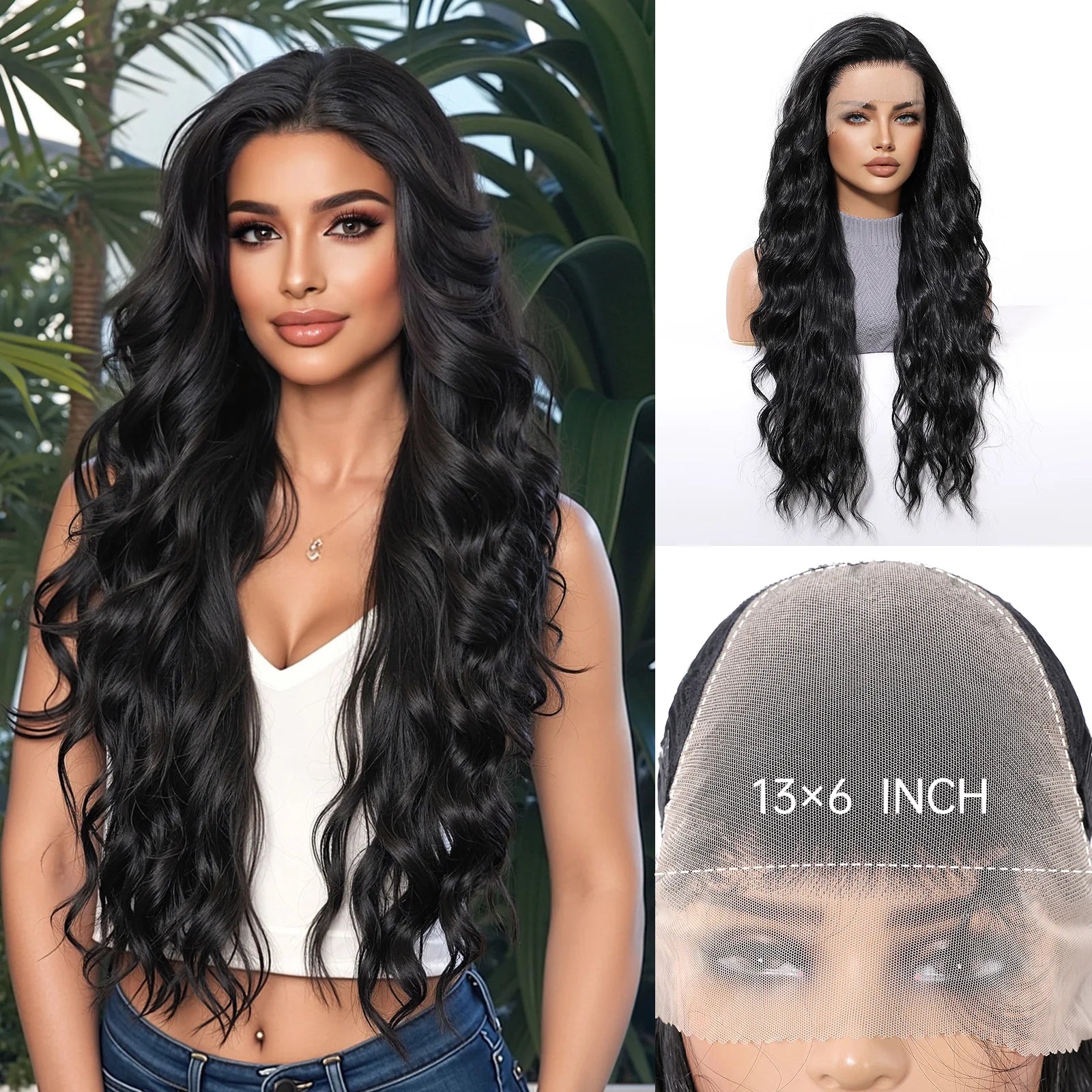 Long Brown Blonde Highlight Synthetic Hair Wig for Women - Natural Looking Straight Shoulder Length Cosplay Costume Party Daily Wear