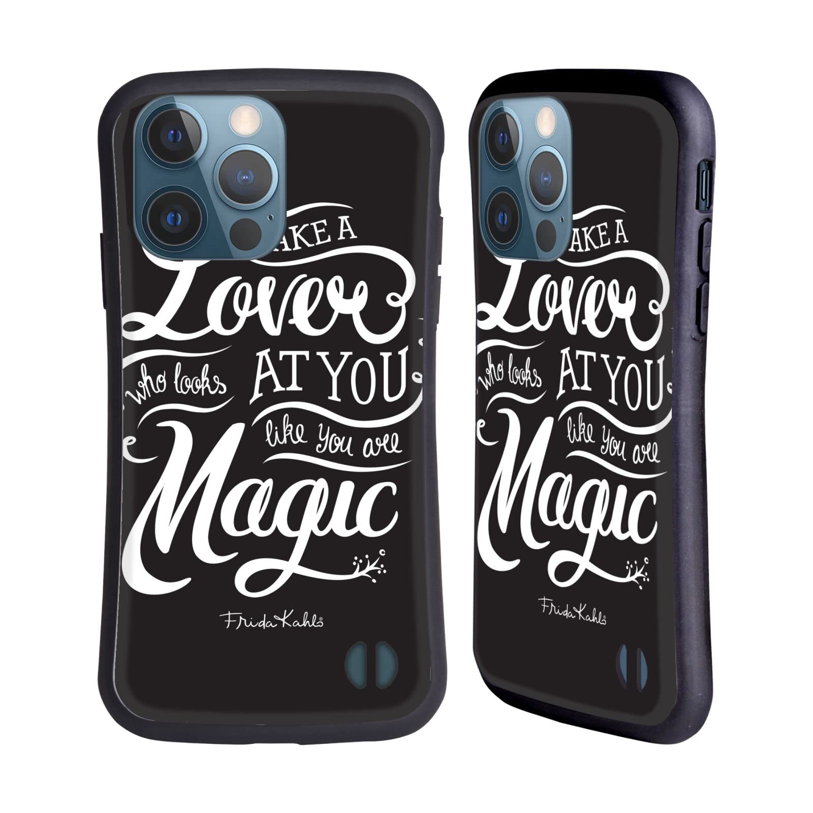 Officially Licensed Frida Kahlo Lover Black Typography iPhone 13 Pro Case - Artistic Hybrid Protective Cover for Apple iPhone 13 Pro - Perfect for Art Lovers & Unique Style Protection