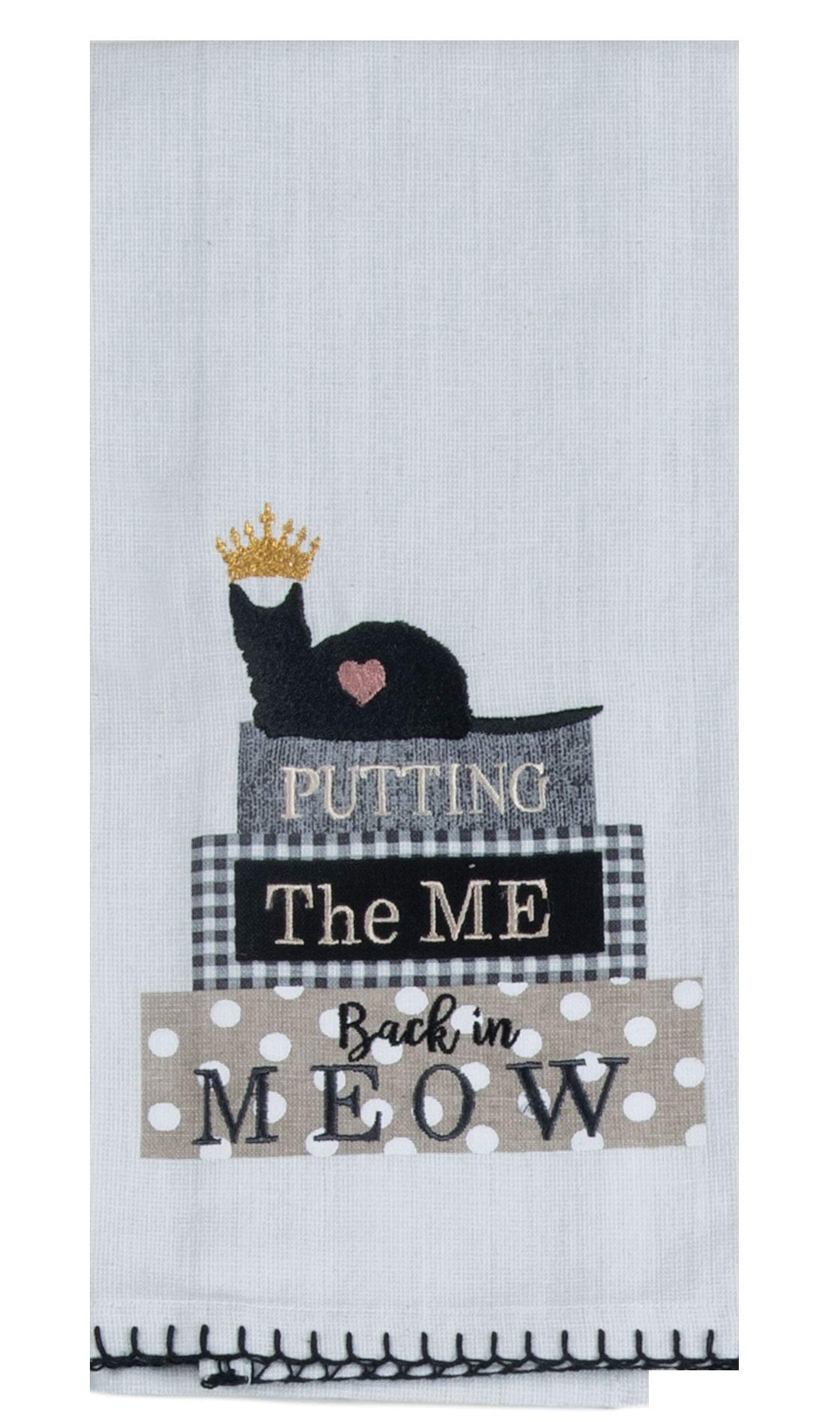 Cat Kitchen Towels Set of 3 - Embroidered Dish Towels for Cooking & Cleaning