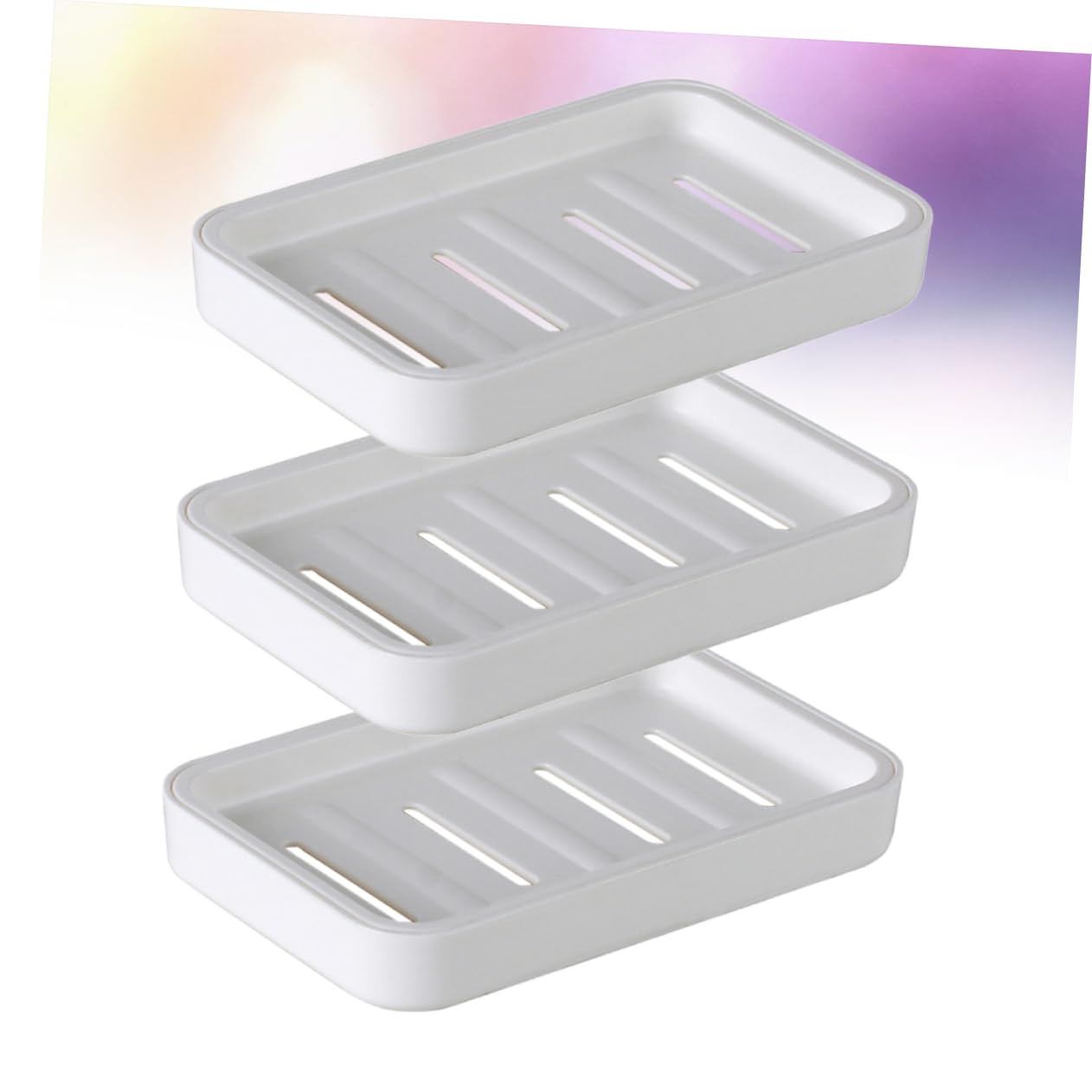 TOPBATHY 3-Piece Kitchen & Bathroom Soap Holder Set - Dual-Layer Hollow Soap Drainer with Lid for Liquid Soap, Wall Mount Organizer - Perfect for Shower, Sink, and Countertop Storage