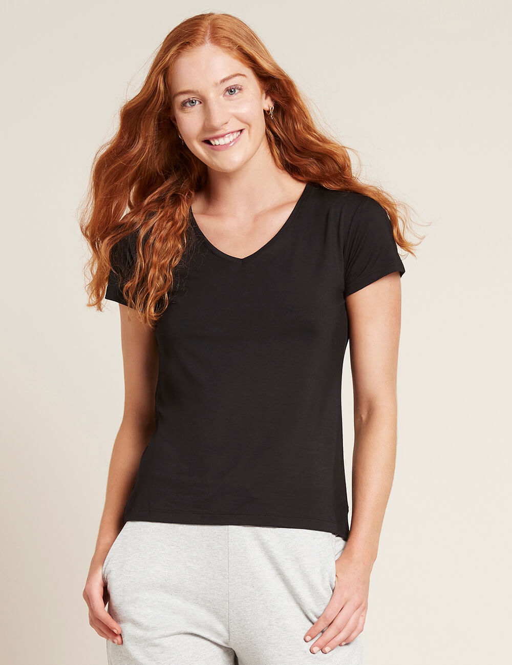 Women's V-Neck T-Shirt - Soft Cotton Black Tee for Casual Wear & Everyday Outfits | Perfect for Work, Dates & Weekend Errands