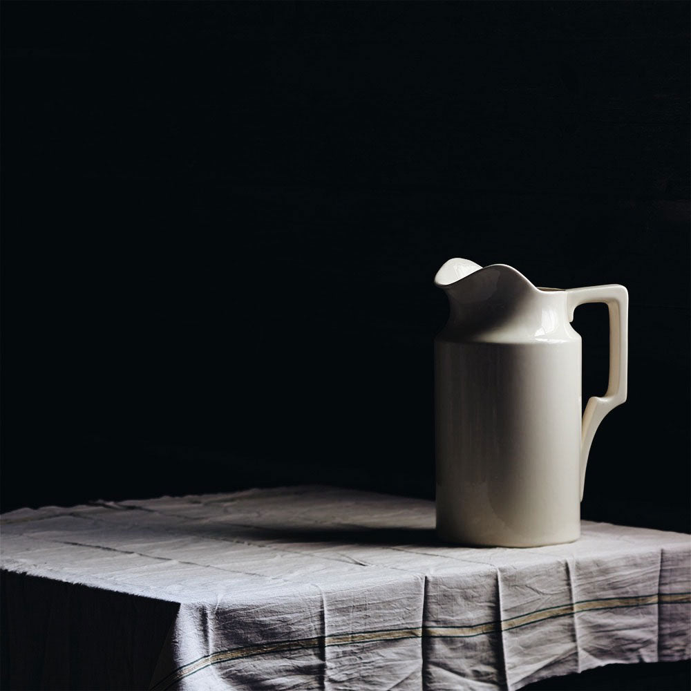 Premium Stoneware Pitcher - Elegant Creamware Design for Milk, Juice & Water - Perfect for Farmhouse Kitchen & Dining Table Decor