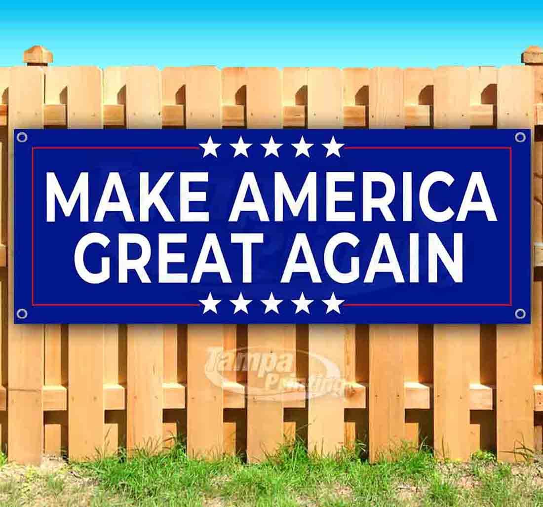 Make America Great Again Banner 13 oz - Heavy Duty Vinyl Flag with Metal Grommets, Single Sided Patriotic Decor for Home, Yard & Political Events