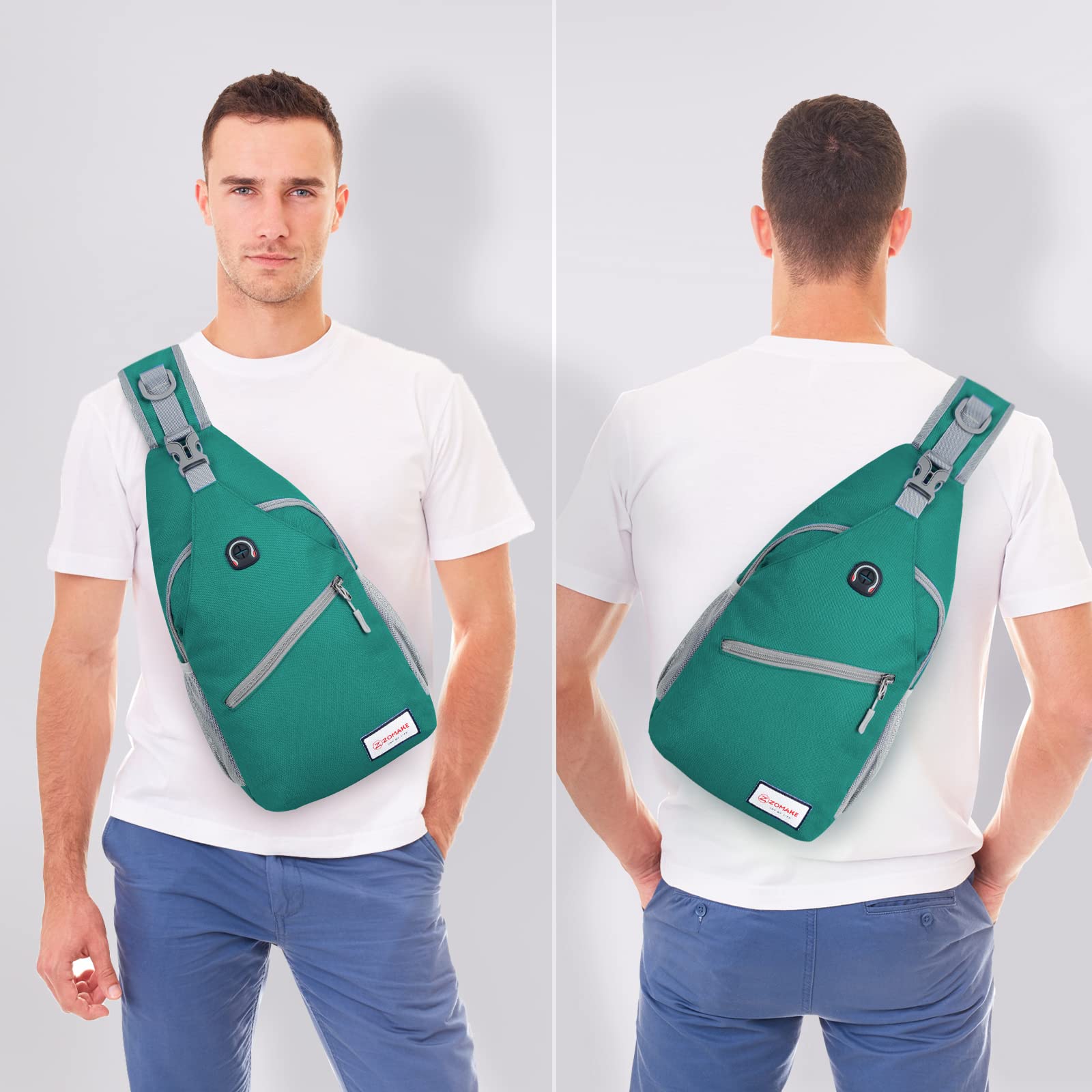 ZOMAKE Unisex Sling Bag - Lightweight Water-Resistant Crossbody Backpack for Travel, Hiking & Sports | Anti-Theft Chest Shoulder Bag (Army Green) - Perfect for Daily Commute, Gym & Outdoor Adventures