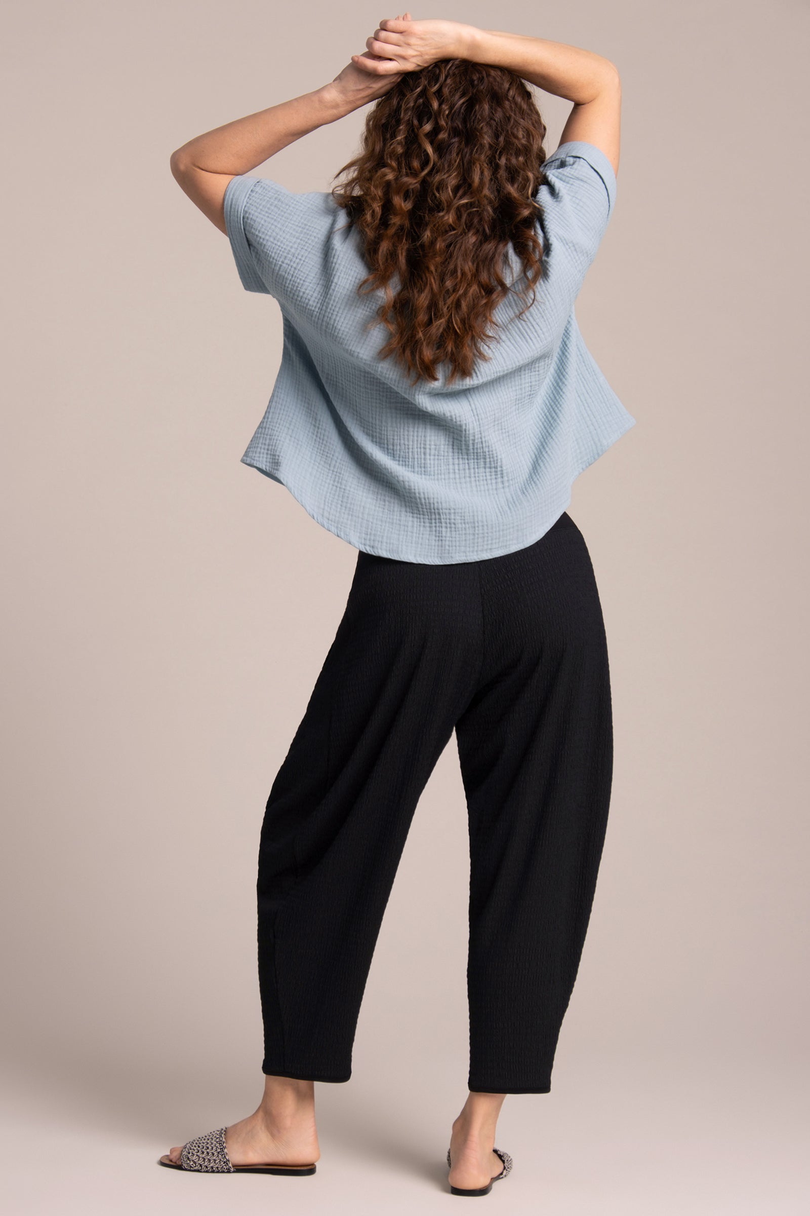 Breeze Half Sleeve Bolero Shirt for Women | Stone Blue | Lightweight Cover-Up for Summer, Beach, and Casual Outings