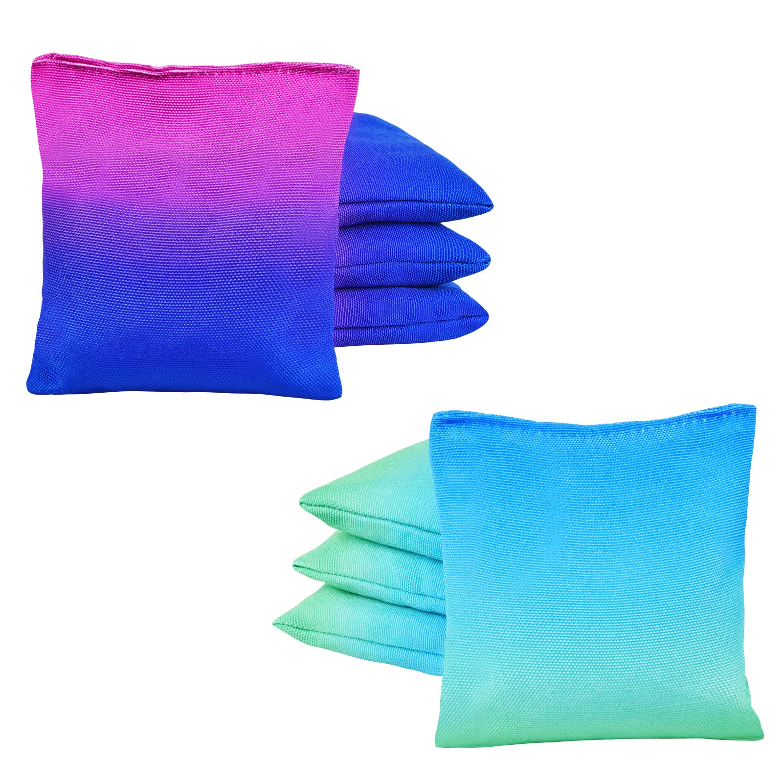 Premium Weather-Resistant Cornhole Bags Set of 8 - Gradient Outdoor Bean Bags for Backyard Games, Tailgating & Beach Parties with Convenient Carry Tote