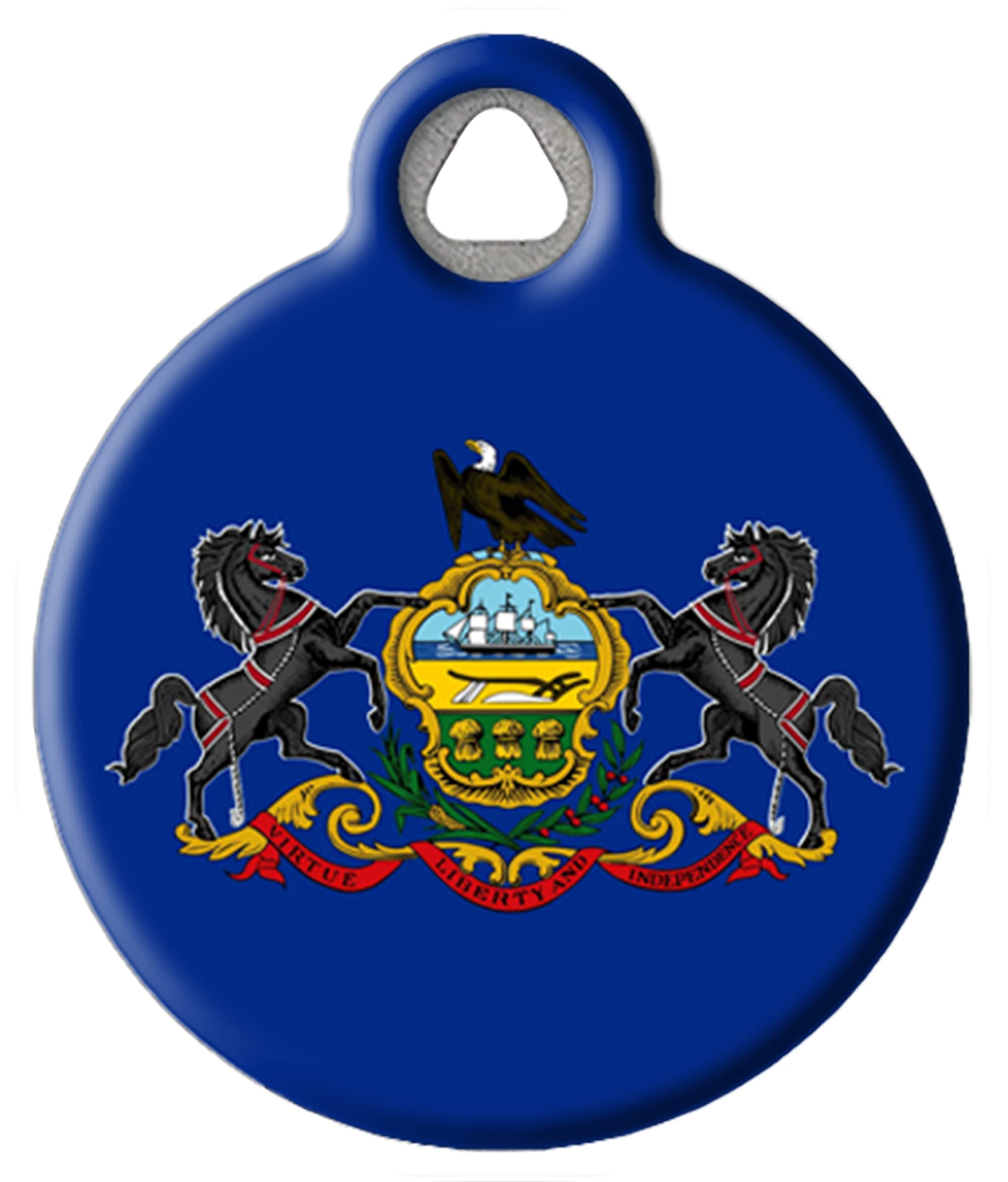 Pennsylvania Flag Custom Pet ID Tag for Dogs & Cats - Personalized Dog Tag Art - Large Size for Collars - Perfect for PA Pride & Pet Safety