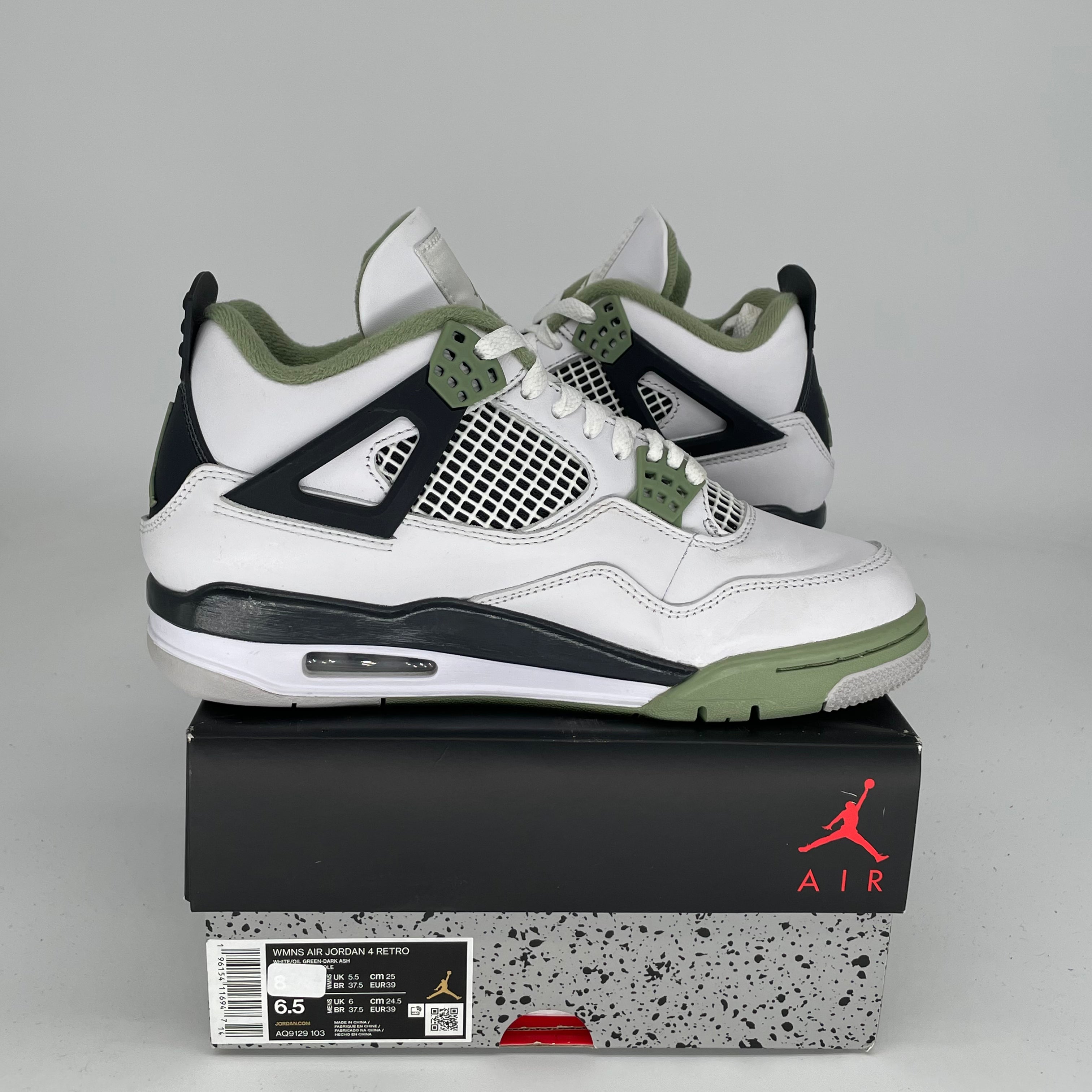 AIR JORDAN 4 SEAFOAM Women's Sneakers - Size 6.5/8W - Style AQ9129-103 - Perfect for Running, Gym & Streetwear Fashion