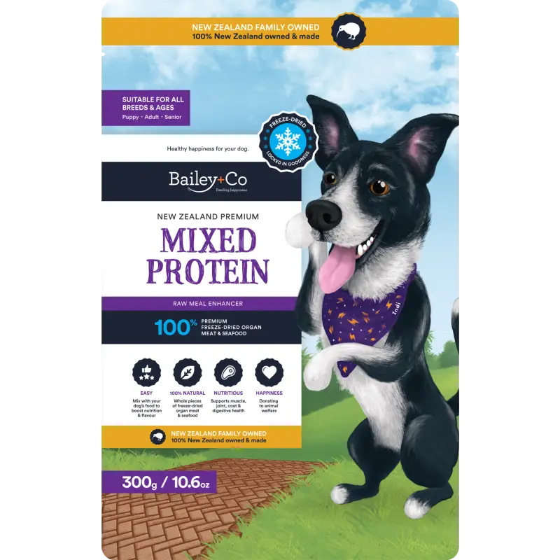 Premium Freeze-Dried Raw Dog Food Topper - New Zealand Mixed Protein, 300g | Grain-Free, Nutrient-Rich Meal Enhancer for All Breeds | Perfect for Kibble Mixing, Training Treats & Digestive Health