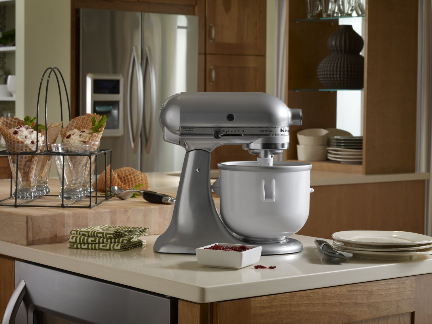 KitchenAid Ice Cream Maker Attachment for 5-6 Quart Stand Mixers | Compatible with Most KitchenAid Models (Excludes 7, 8 & Some 6 Qt) | Perfect for Homemade Gelato, Sorbet & Frozen Desserts