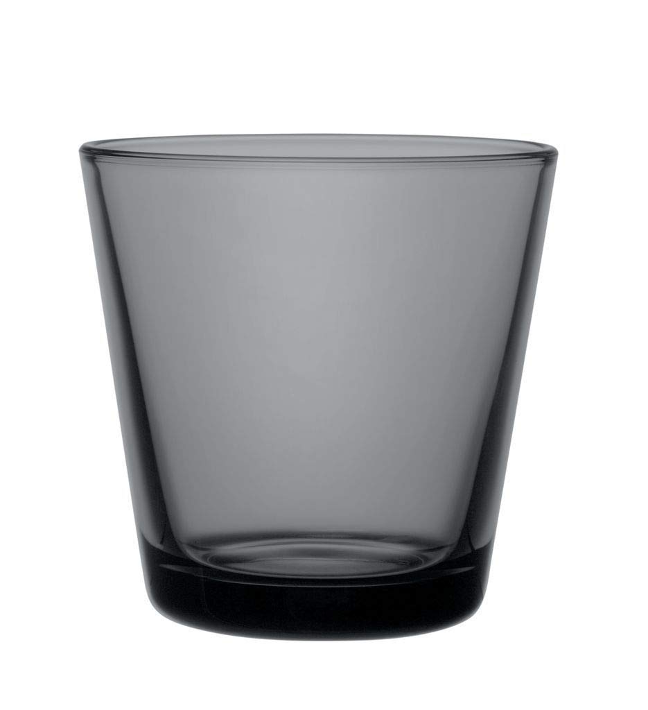 Iittala 1026780 Cartio Tumbler Set of 2 - Dark Gray Glass Cups for Coffee, Tea & Cocktails - Perfect for Home, Office & Restaurant Use