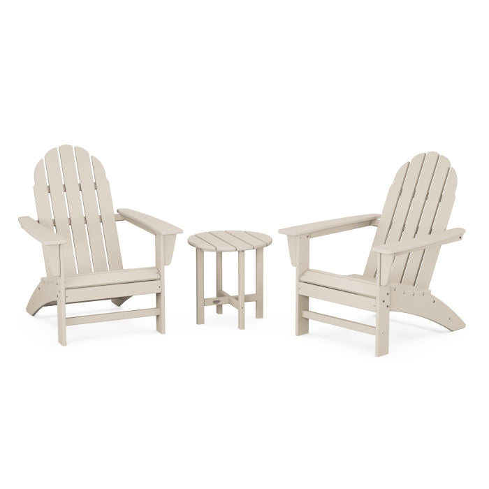 POLYWOOD Vineyard 3-Piece Adirondack Chair Set - Outdoor Patio Furniture for Garden, Poolside & Backyard Relaxation