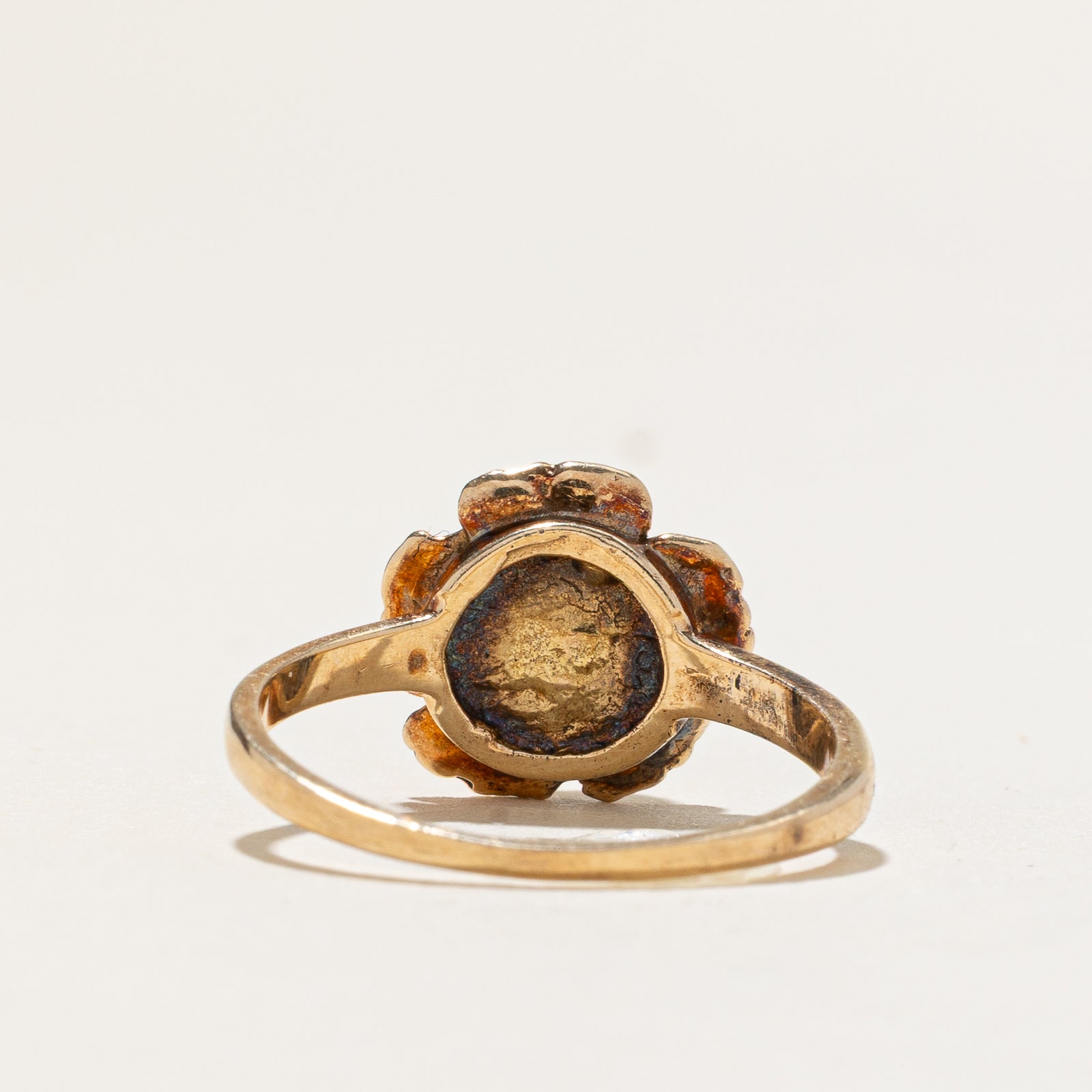 Solitaire Pearl Flower Ring - Elegant 14K Gold Plated Sterling Silver Ring for Women, Size 6.75 | Perfect for Weddings, Anniversaries & Special Occasions