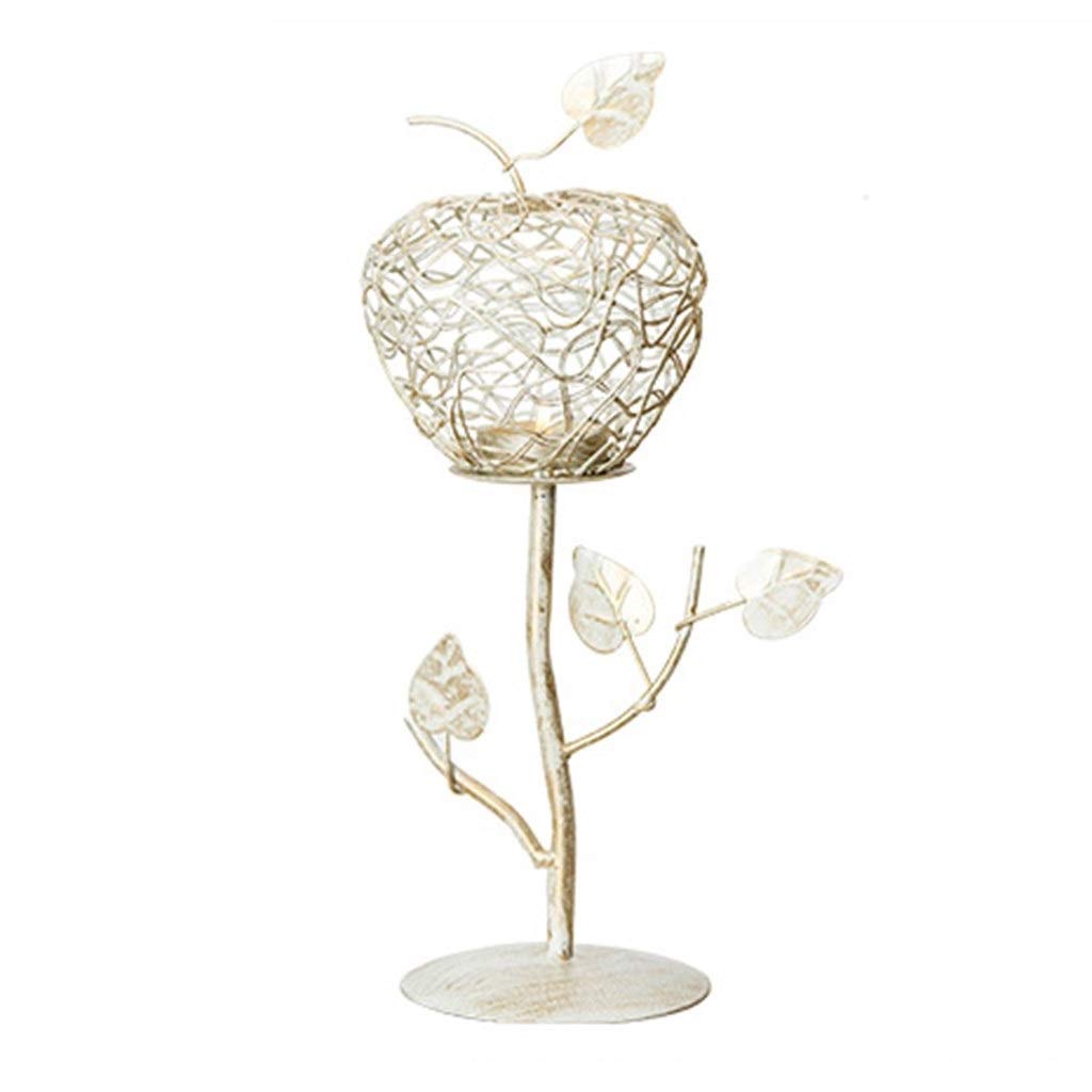 YCDJCS Golden Iron Candlestick Stand - Elegant Apple Design for Christmas, Wedding, and Dining Table Decor - Perfect for Romantic Candlelight Dinners & Holiday Centerpieces