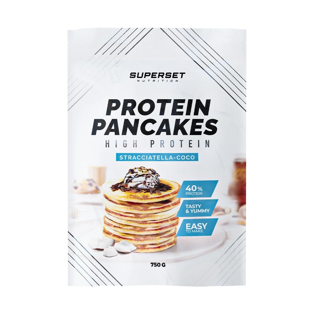 Superset Nutrition Breakfast Pack - Protein Pancakes with White Chocolate Cream & Zero Sugar Chocolate Syrup | High Protein Low Carb Meal for Fitness & Weight Loss | Perfect for Gym Lovers & Healthy Breakfast