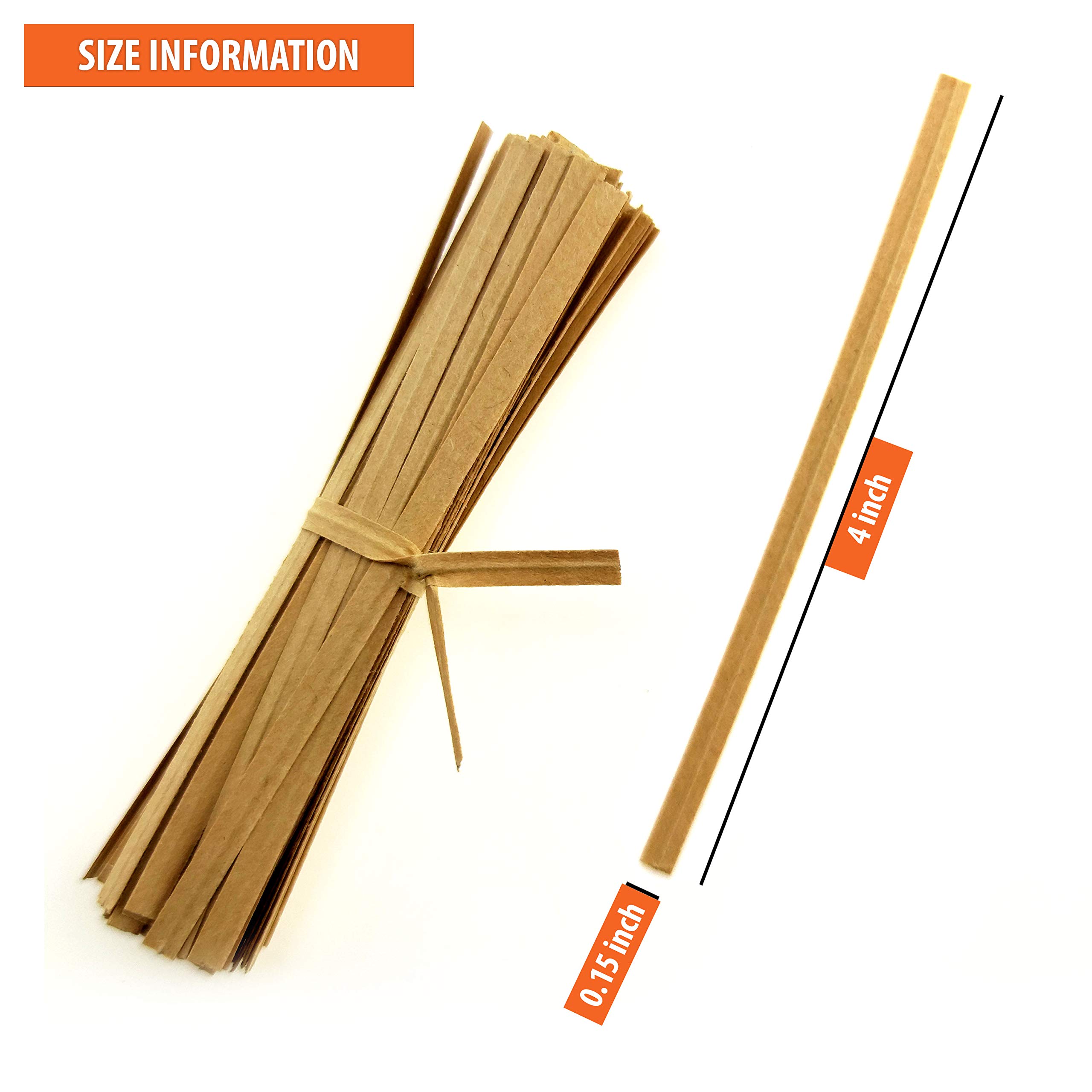 1000 Pcs 4 Inch Kraft Paper Twist Ties for Bakery Packaging, Candy Bags, Gift Wrapping - Eco-Friendly Food Safe Ties for Cookies, Bread, Cakes & Party Favors (Great for Home Baking, Coffee Shops & Retail Stores)