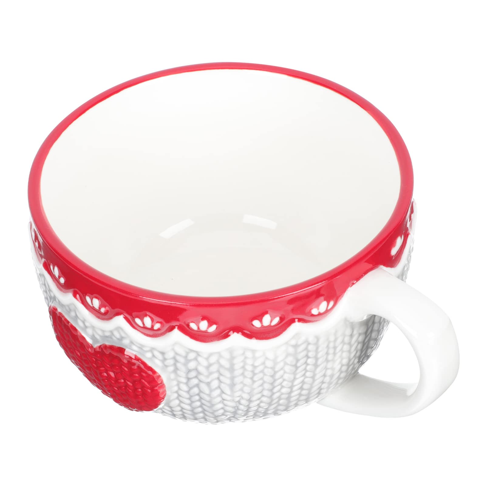 DOITOOL Ceramic Heart Mug - Valentine's Day Gift, Wedding Present, Romantic Couple Coffee Cup with Embossed Design - Perfect for Hot Drinks, Milk, Tea & Cocoa - Ideal for Anniversaries, Date Nights & Cozy Home Use
