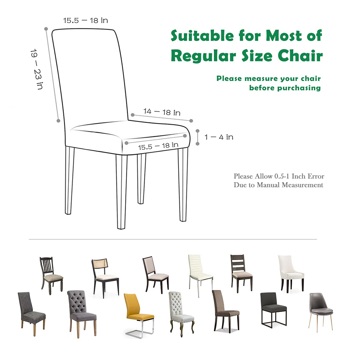 6 Pack Sky Blue Dining Chair Covers - Stretchable Parsons Chair Slipcovers for Kitchen & Dining Room - Washable Seat Covers for Home, Restaurant, Wedding & Party Decor