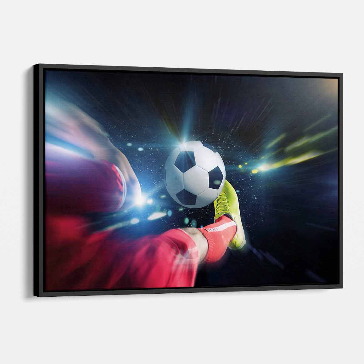 Black Soccer Player Wall Art Canvas Print - Modern Sports Decor for Living Room, Bedroom & Office - Perfect Gift for Soccer Fans & Athletes