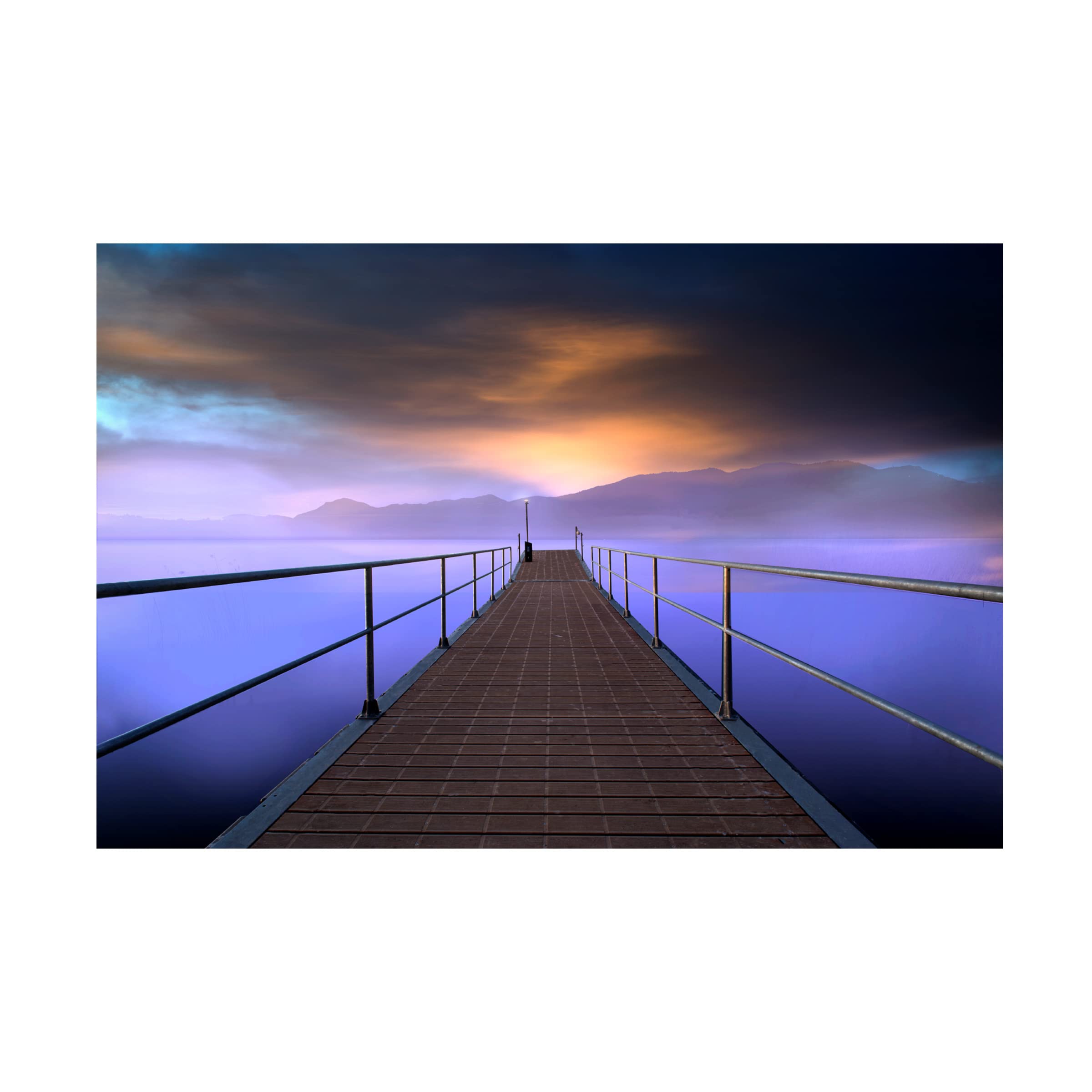 Luca's 'Pier At Sunset' Canvas Art Print - Handmade Wall Decor for Living Room, Bedroom & Office - Perfect for Home & Gifts