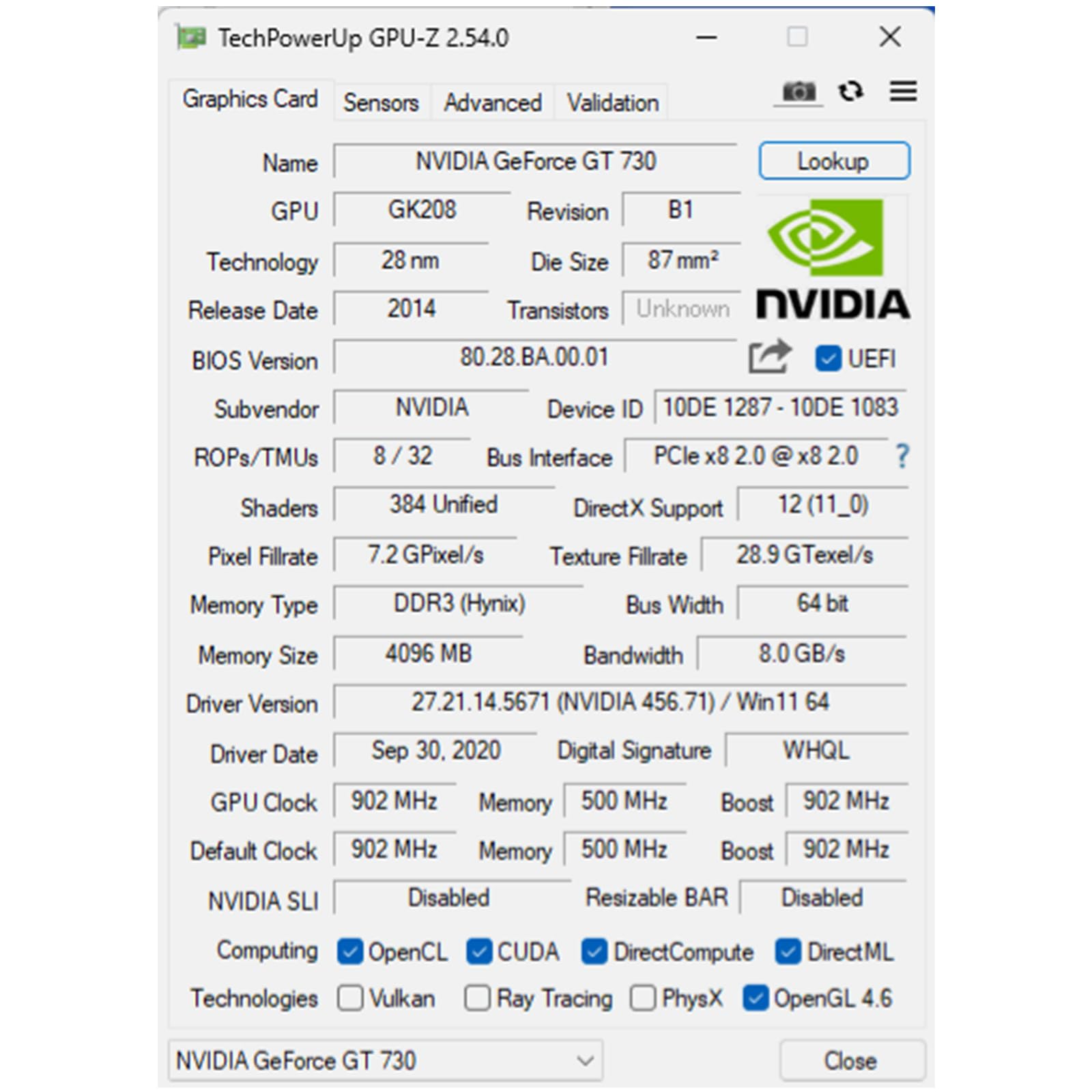 QTHREE GeForce GT 730 4GB 64Bit DDR3 Gaming Graphics Card with 2x HDMI, VGA, DP - Low Profile PCIe x8 2.0 Video Card for PC, Supports 4 Monitors, Windows 11 & DirectX 12 - Perfect for Gaming, Home Theater & Office Workstations