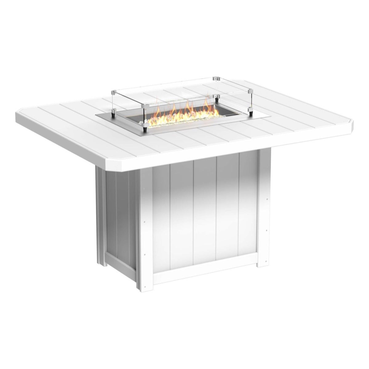 LuxCraft Lumin 62 Inch Outdoor Rectangular Fire Table - Patio, Deck & Backyard Fire Pit for Cozy Gatherings