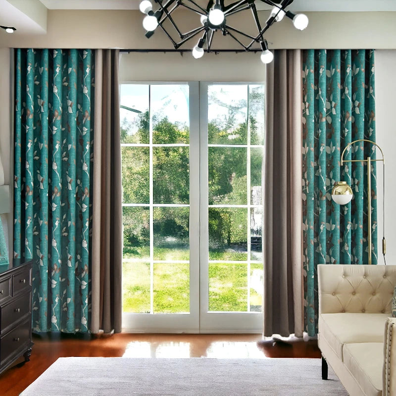 Nayla 3 Color Blocking Soundproof Blackout Custom Curtains for Bedroom & Living Room - Thermal Insulated Noise Reducing Window Drapes for Home Theater, Nursery, and Office