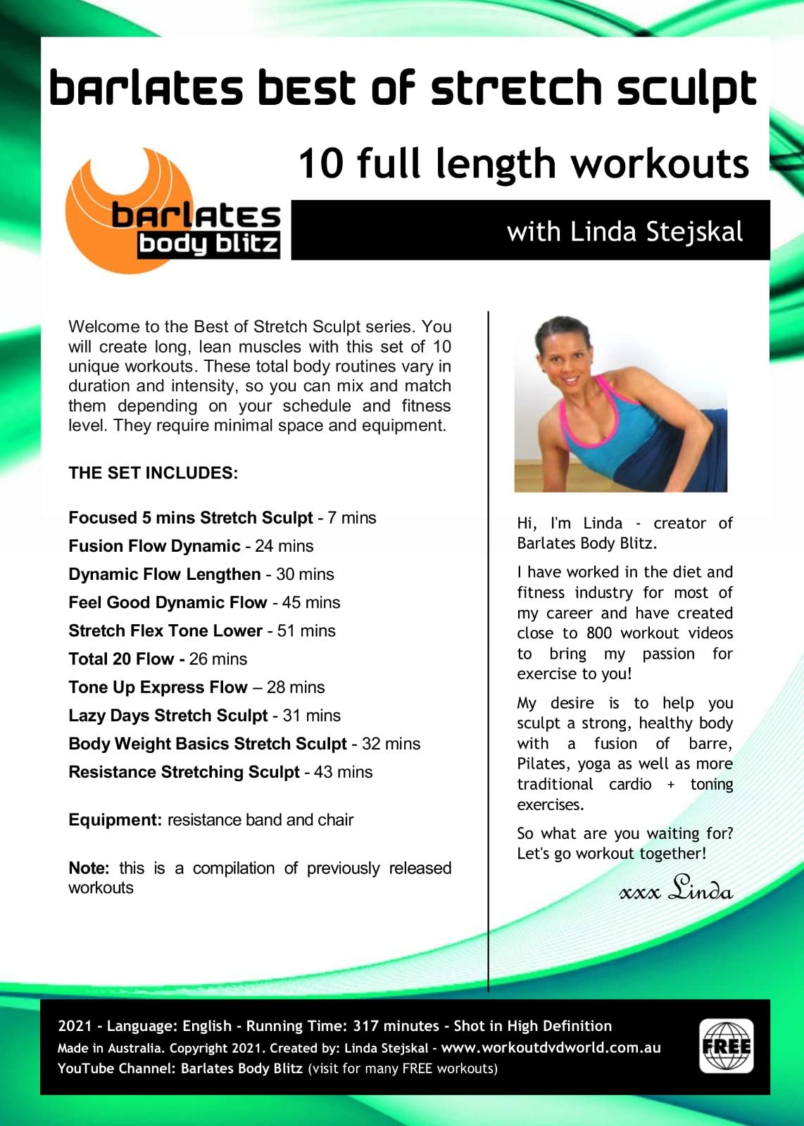 Barlates Body Blitz - Best Stretch Sculpt Workout DVD by Linda Stejskal Wooldridge | Home Fitness & Yoga Routine for Flexibility & Strength