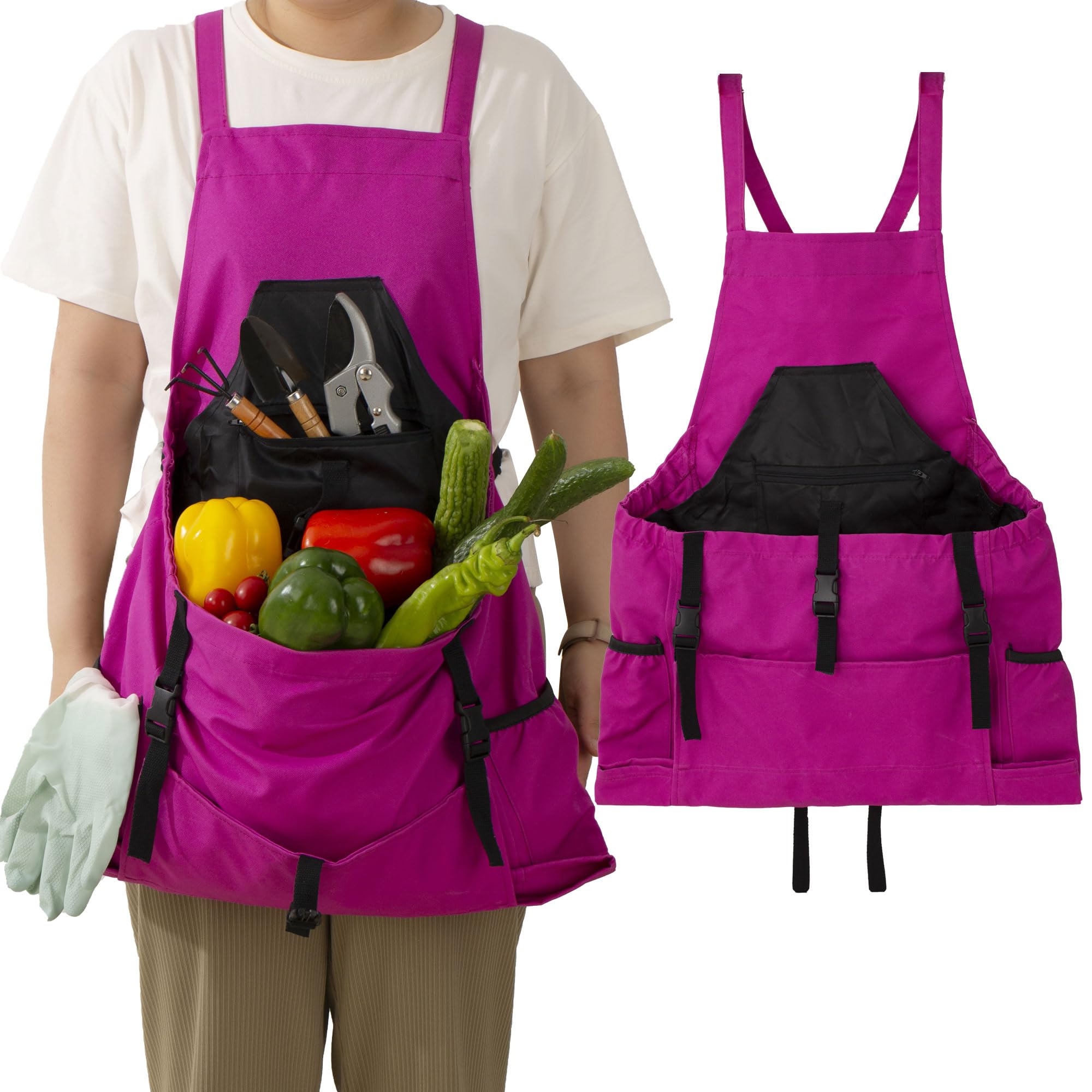 Best Gardening Apron for Women - Heavy Duty Waterproof Work Apron with Multiple Pockets - Perfect for Planting, Weeding & Outdoor Chores - Ideal Gift for Gardeners & DIY Enthusiasts