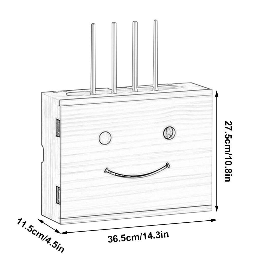 Wall Mounted Router Storage Shelf - Organizer for Wireless Router, Cables & Power Strips with Socket Shielding | Perfect for Home Office, Gaming Setup & Network Closet Organization