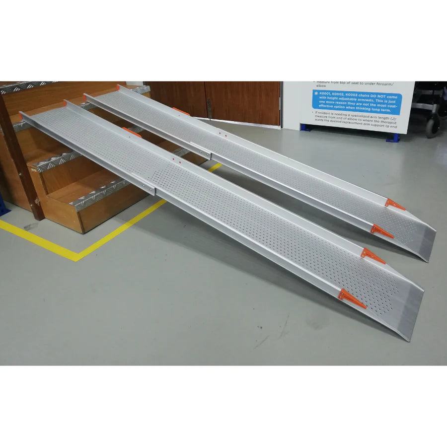 7ft Aluminum Telescopic Ramp - Heavy Duty Folding Loading Ramp for Motorcycles, ATVs, Scooters & Wheelchairs - Portable Lightweight Ramp for Garage, Truck & RV Use