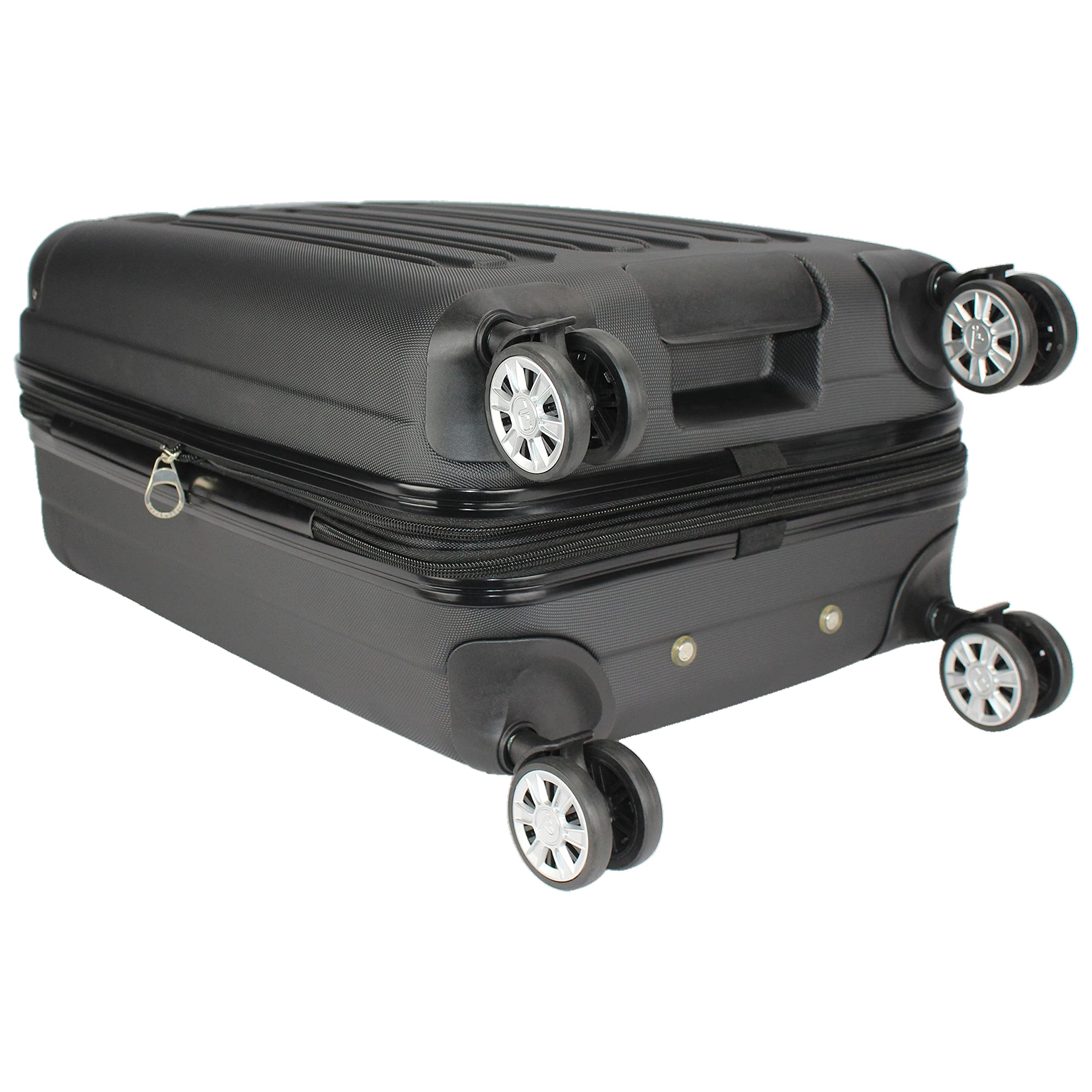 Dejuno Tutin Hardside Spinner Luggage Set with TSA Lock - 3-Piece Black Suitcase for Travel, Carry-On & Checked Bags - Perfect for Business Trips, Vacations & International Flights