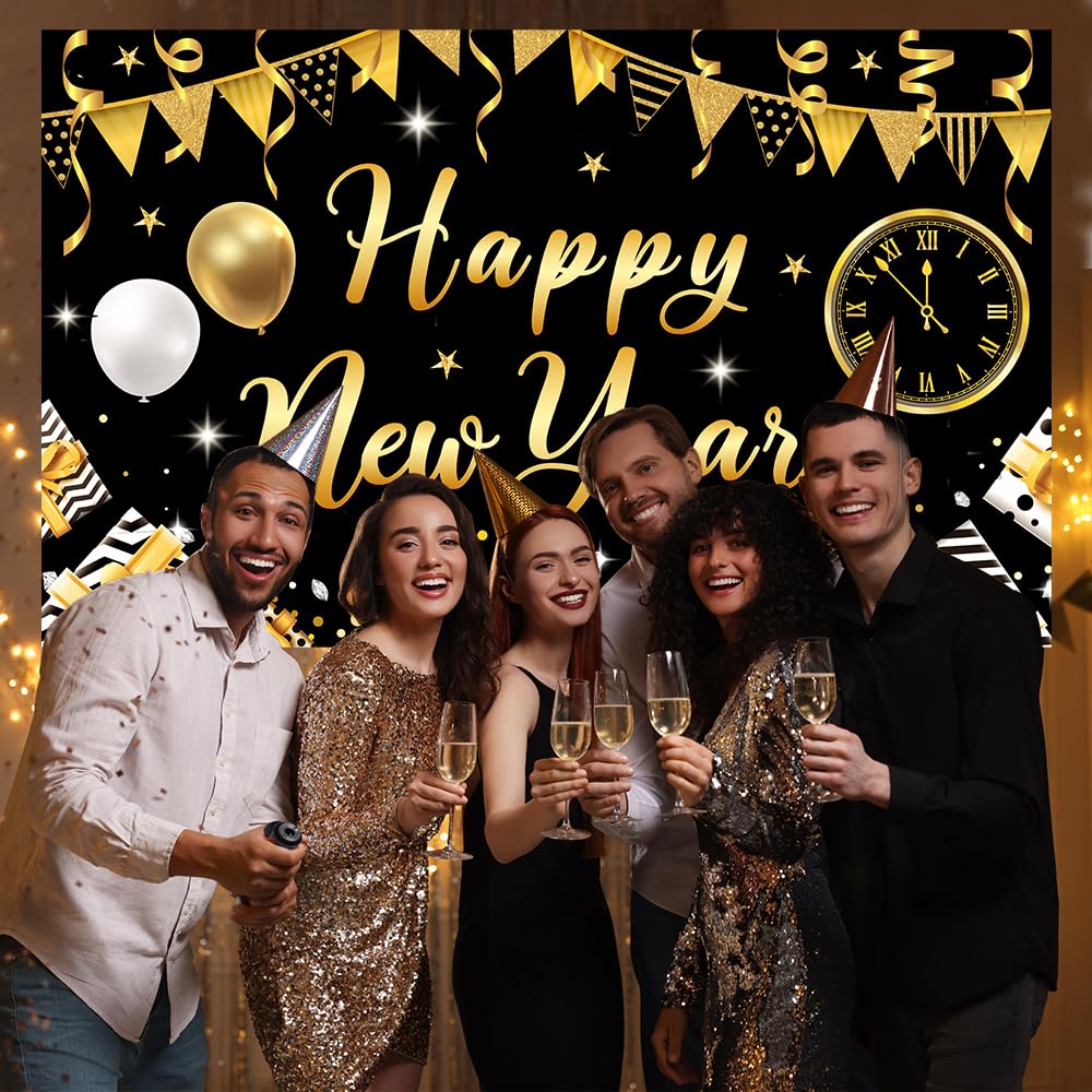 2025 New Year Party Decorations - Festive Banners, Backdrops & Supplies for New Year's Eve Celebrations | Perfect for Home, Office & Event Decor