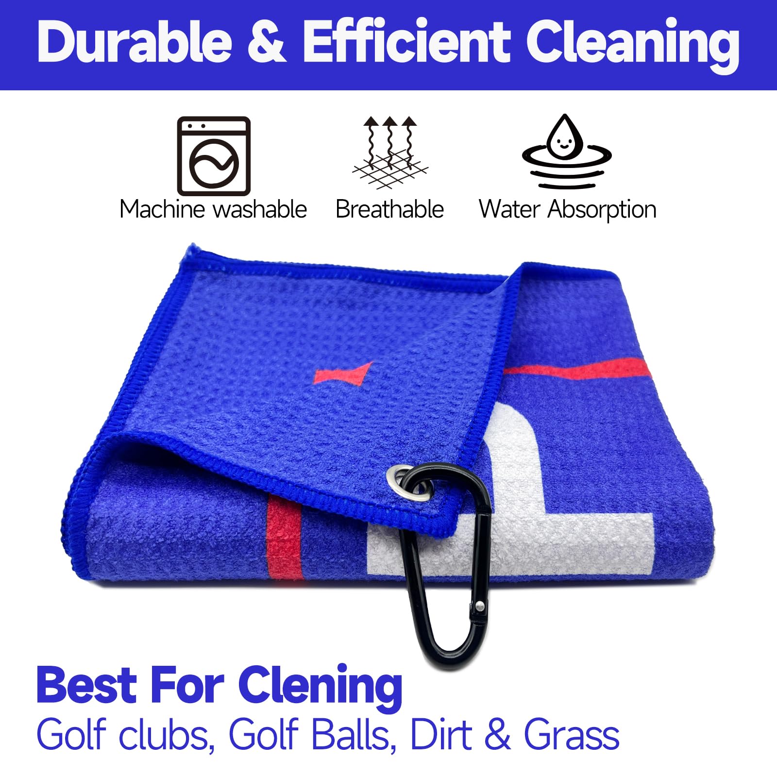 Trump 2024 Golf Towel - Premium Waffle Weave Design, Super Absorbent & Quick-Dry - Secure Clip for Golf Bag/Trolley - Perfect for Cleaning Golf Balls, Clubs & Putters - Ideal Golf Accessory for Men & Women - Great for Tournaments, Practice & Course Play