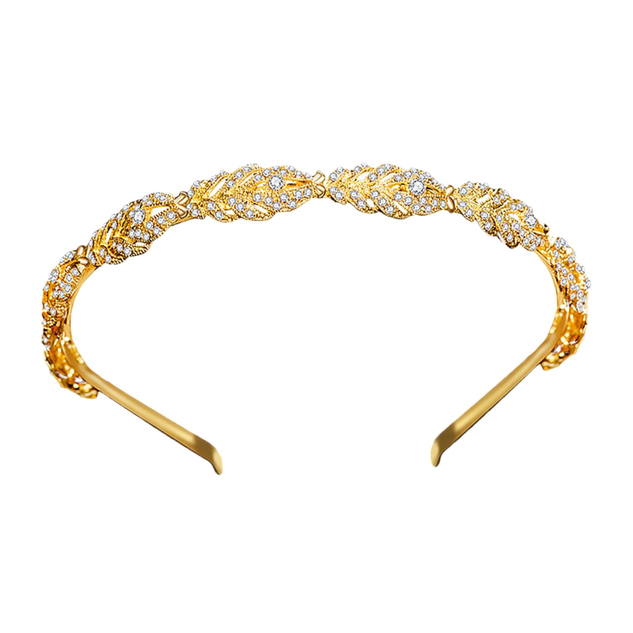Golden Crown Headband for Women - Bridal Wedding Party Hair Accessories - Elegant Hair Ties & Supplies for Special Occasions