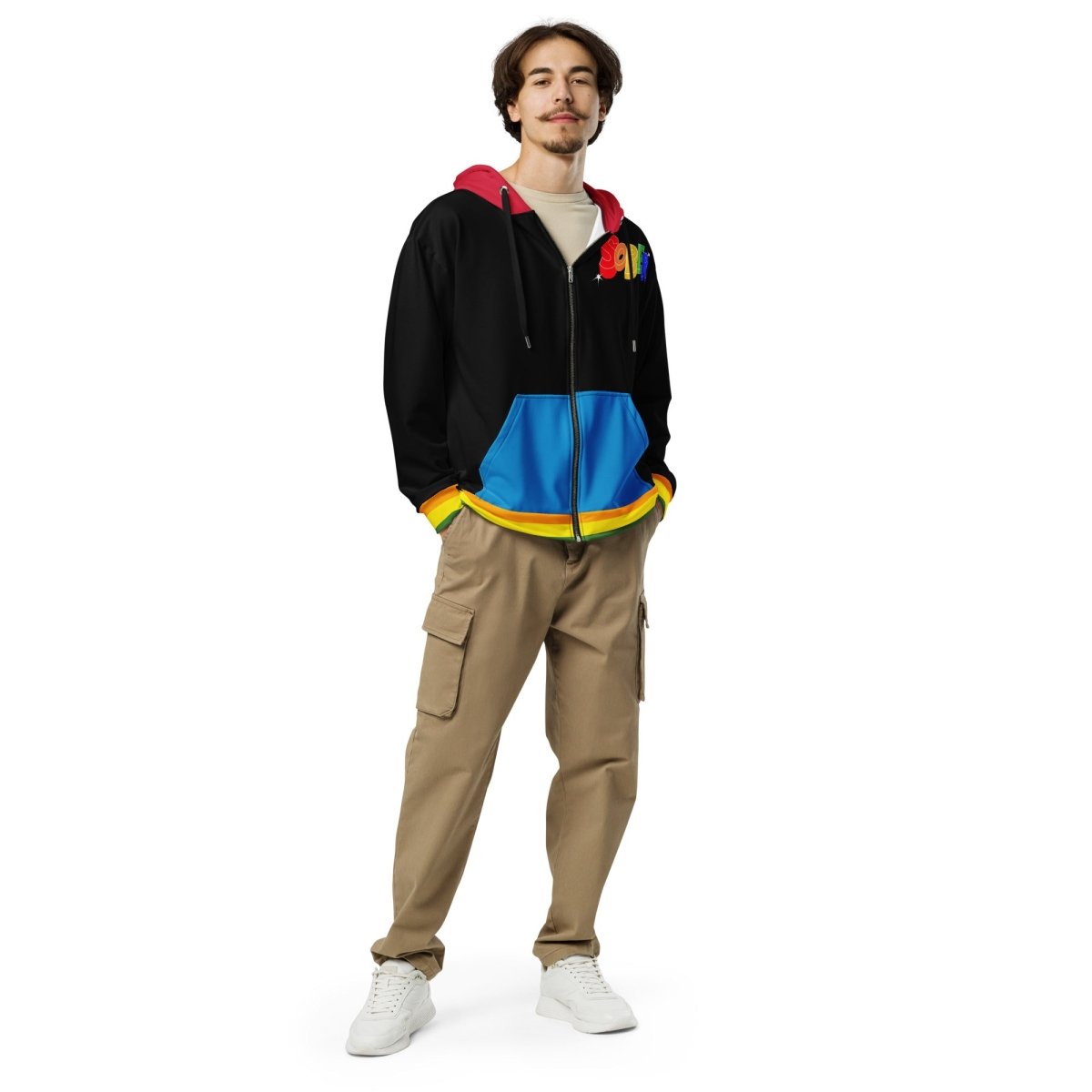 Radiant Sobriety Pride Zip Hoodie - Stylish Unisex Pullover for LGBTQ+ Support | Perfect for Pride Events, Casual Wear & Everyday Comfort
