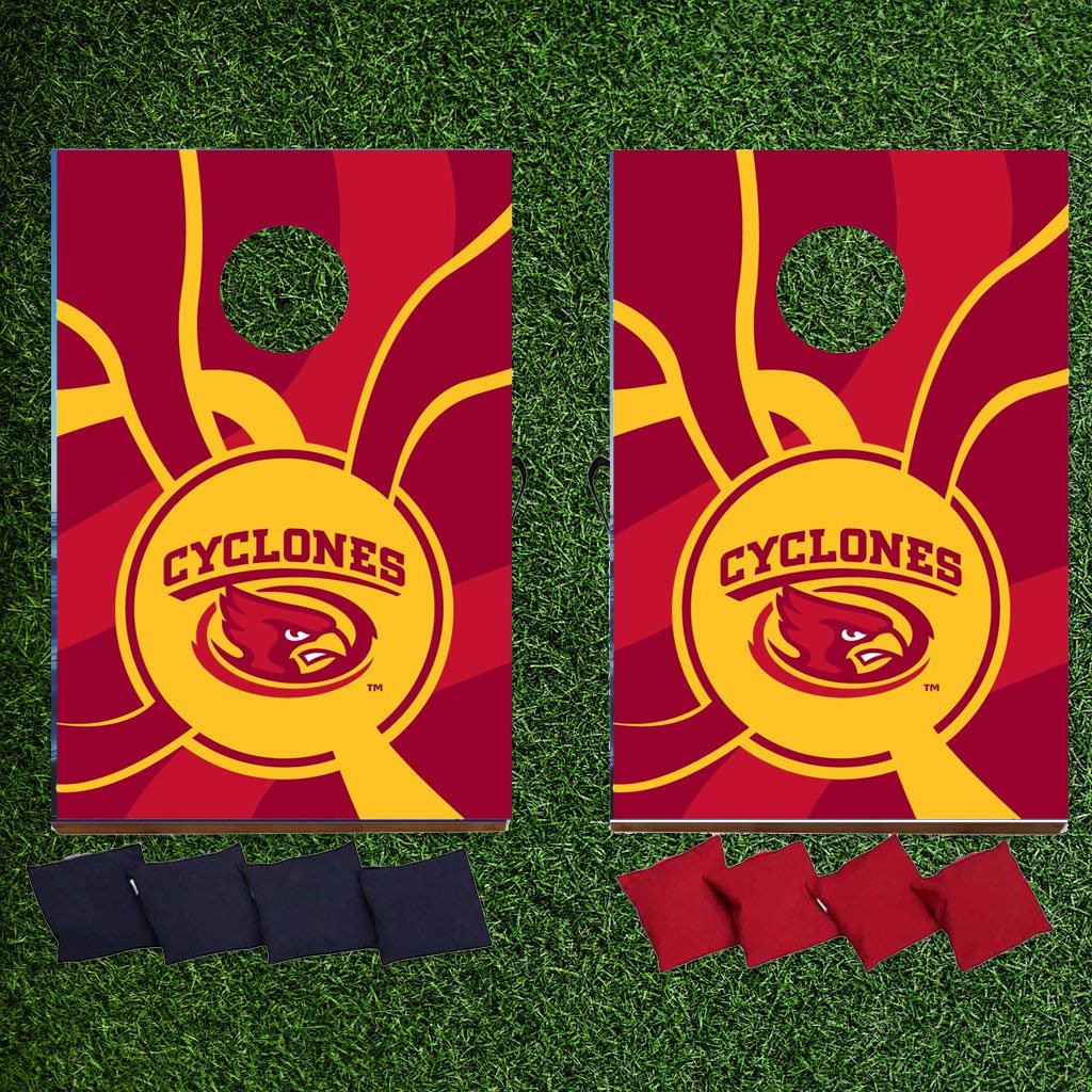 Iowa State University Cornhole Bag Toss Game Set - Official ISU Team Logo Outdoor Lawn Party Game for Tailgating, Backyard BBQs & College Events
