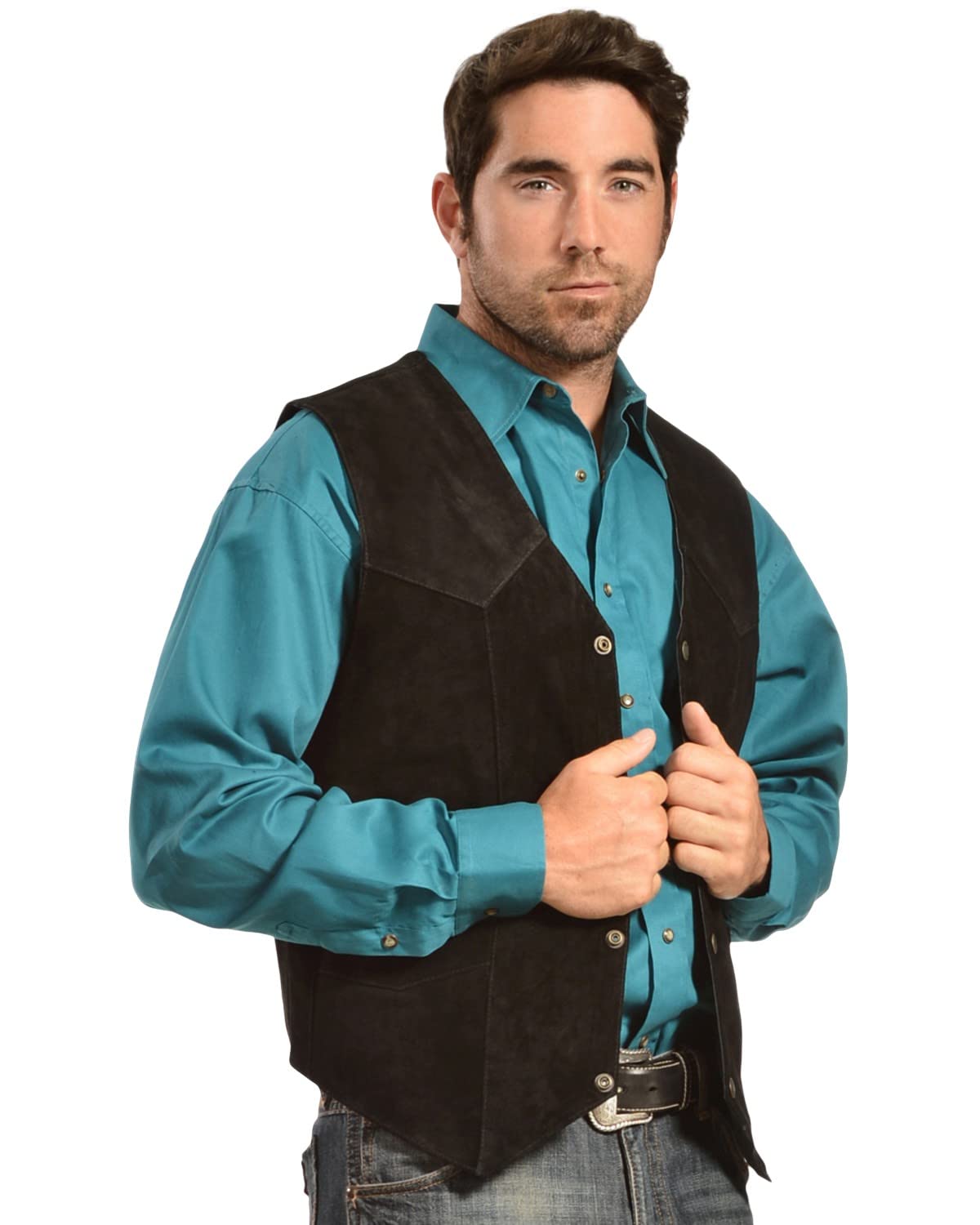 Liberty Wear Men's Brown Suede Western Vest - X-Large Size for Cowboy Style, Rodeo Events & Country Fashion Outfits
