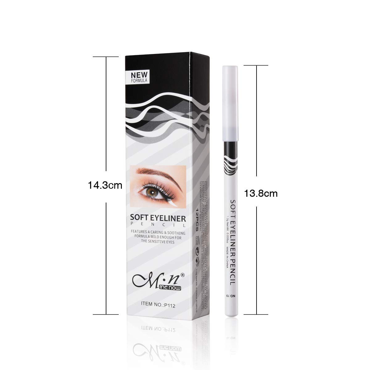 Professional White Eyeliner Pencils - Soft, Waterproof & Long-Lasting for Highlighting, Eyeshadow & Eye Brightening (12 Pack) | Perfect for Stage Makeup, Cosplay & Everyday Beauty Enhancement