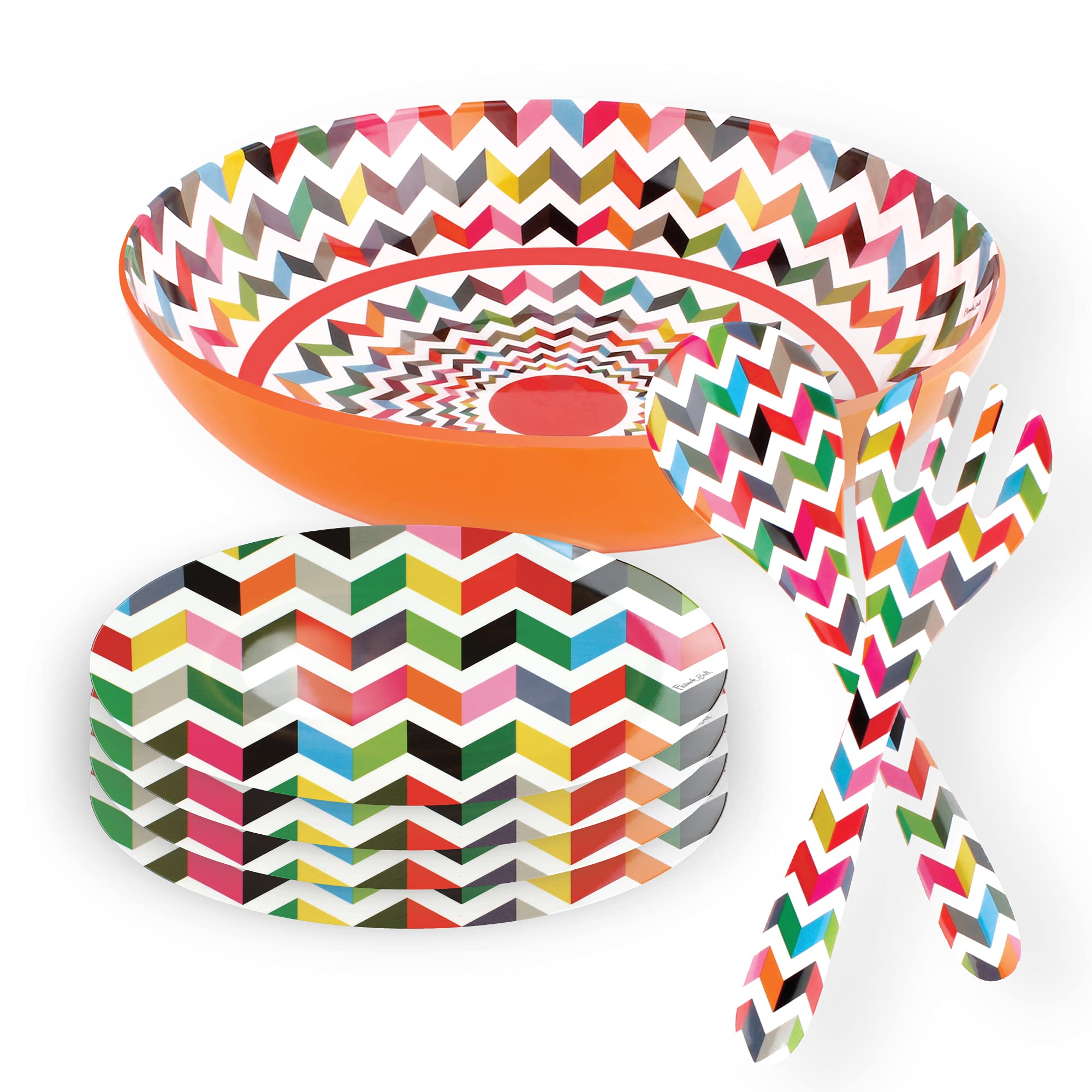 French Bulldog Melamine Plates - 4-Piece 9 Inch Dinner Plate Set - Durable BPA-Free Salad Plates for Indoor & Outdoor Use - Perfect for Picnics, BBQs, and Pet-Themed Parties