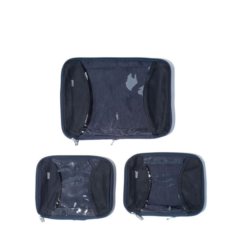 Baggallini 2 Medium & 1 Large Compression Packing Cubes for Travel - Space Saving Organizers for Suitcases, Backpacks & Carry-On Luggage