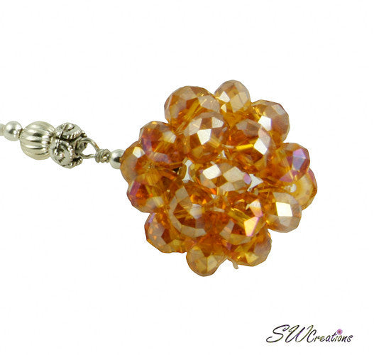 Cosmic Circle Topaz Cream Beaded Car Jewelry - Elegant Crystal Beaded Car Accessory for Women | Perfect for Gift Giving, Car Decor & Special Occasions